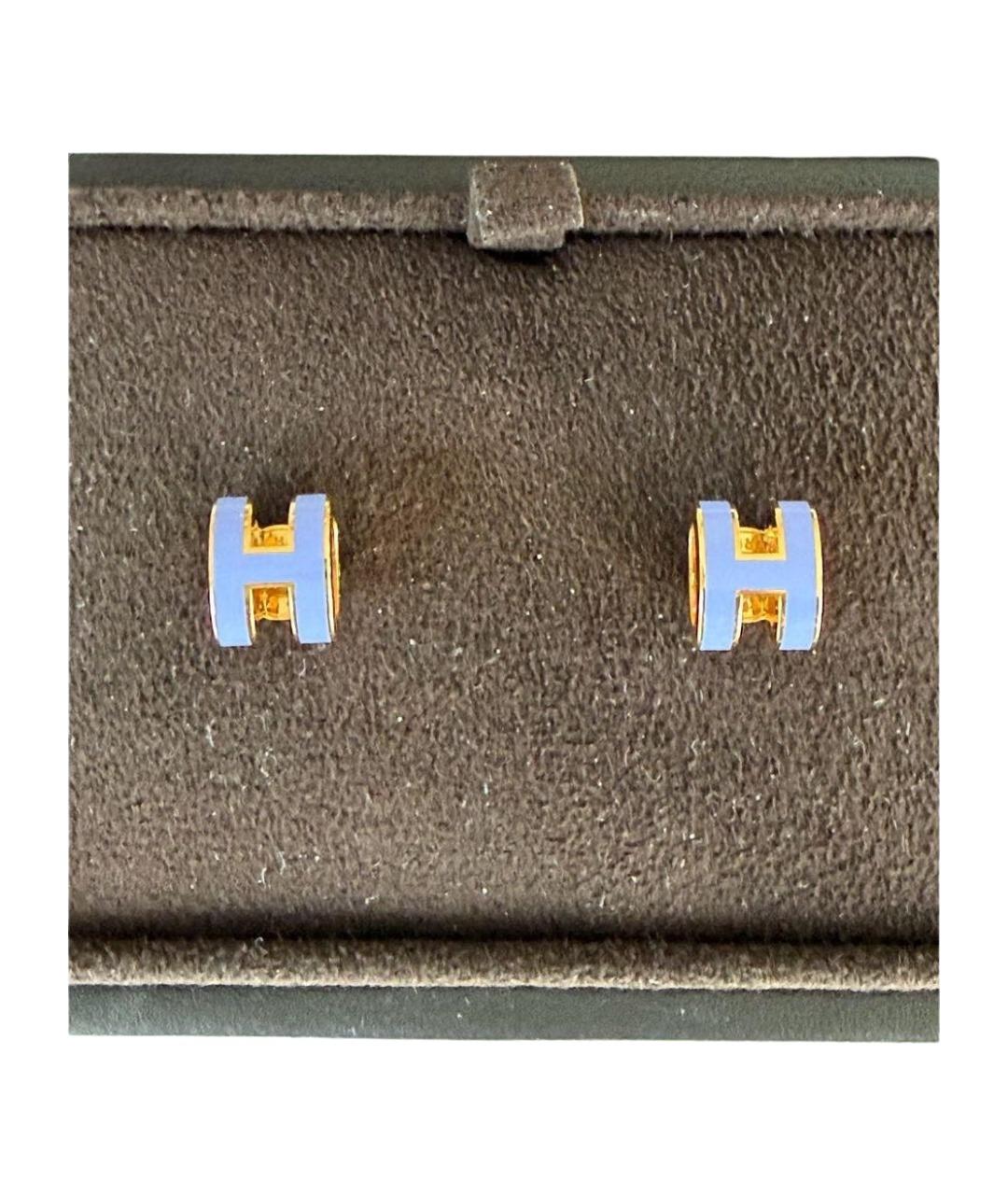 HERMES Фиолетовые металлические серьги, фото 7