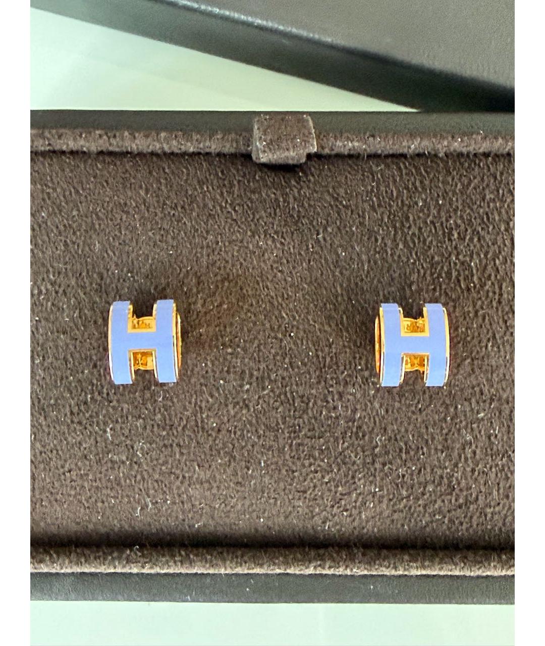 HERMES Фиолетовые металлические серьги, фото 6