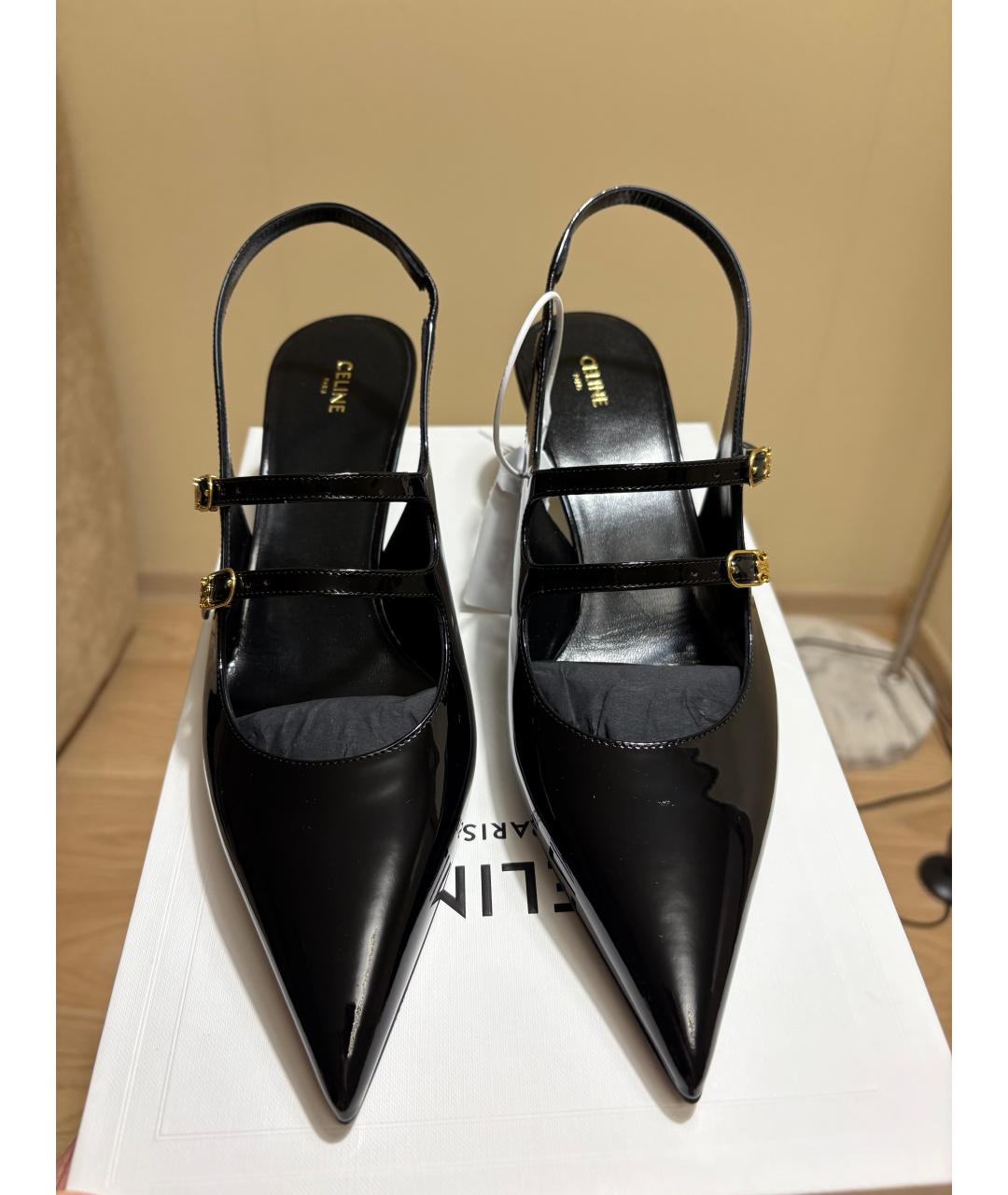 CELINE Черные кожаные туфли, фото 2