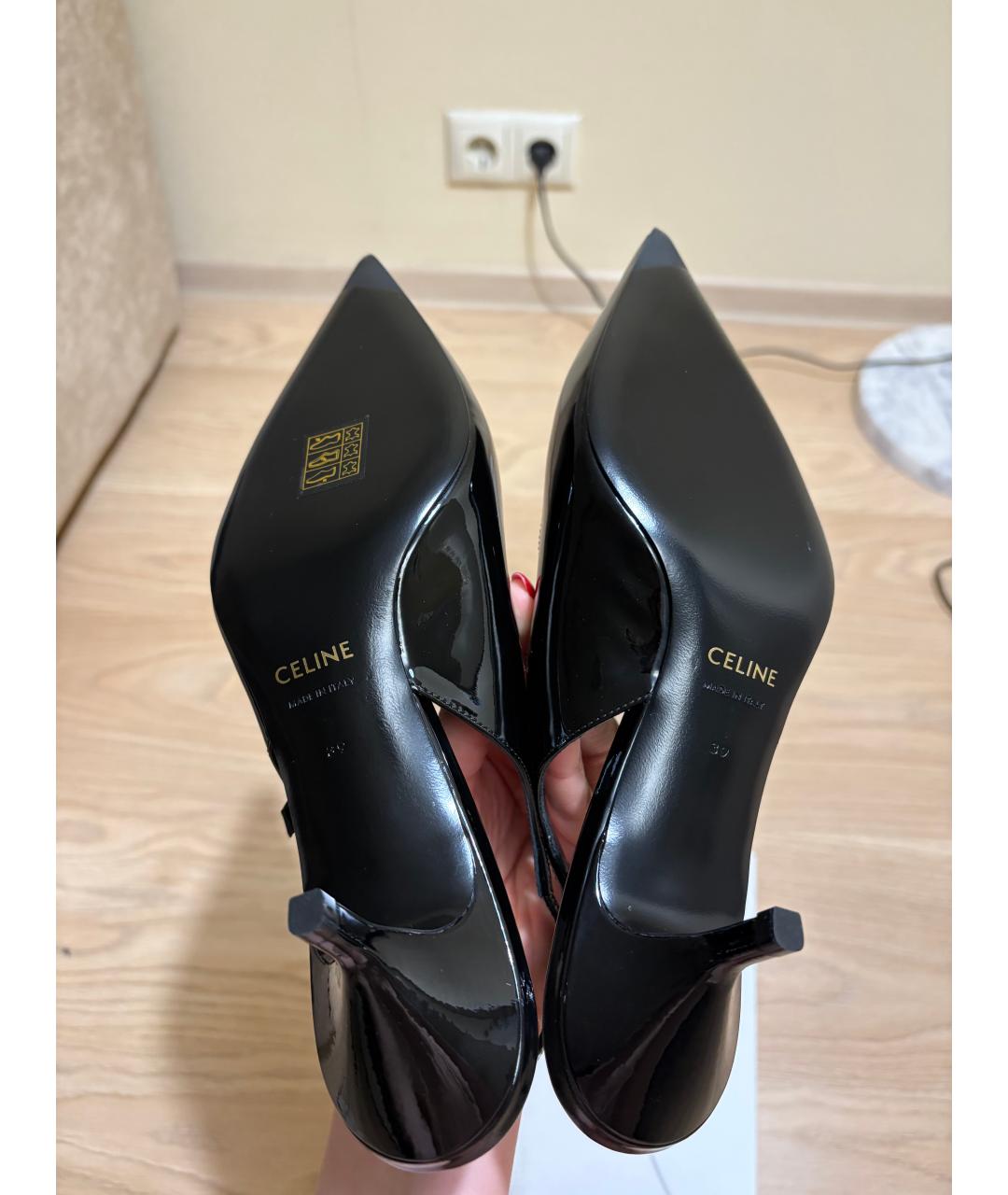 CELINE Черные кожаные туфли, фото 5