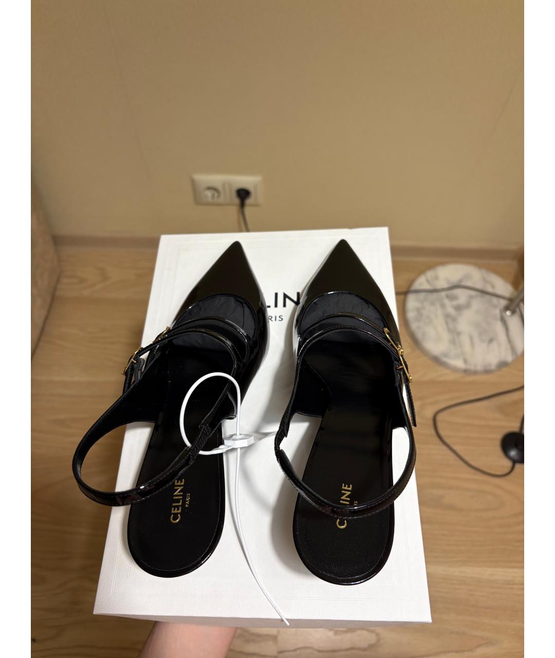 CELINE Черные кожаные туфли, фото 3