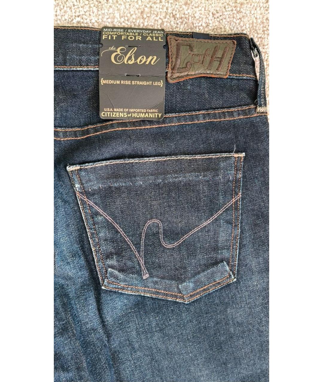 Citizien Of Humanity Темно-синие хлопковые прямые джинсы, фото 4