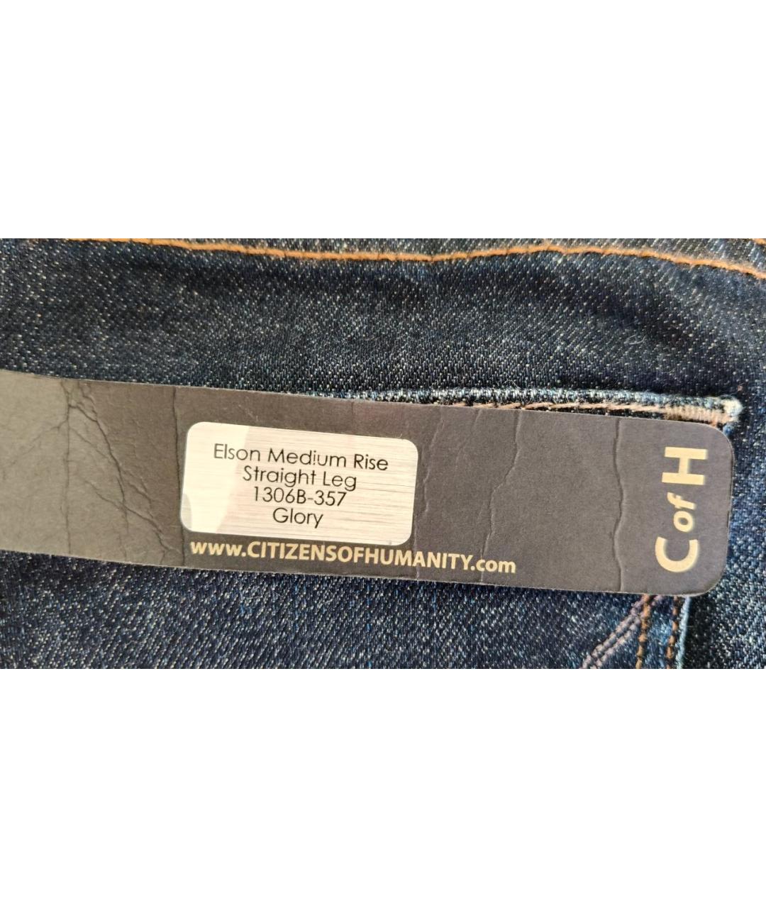 Citizien Of Humanity Темно-синие хлопковые прямые джинсы, фото 5