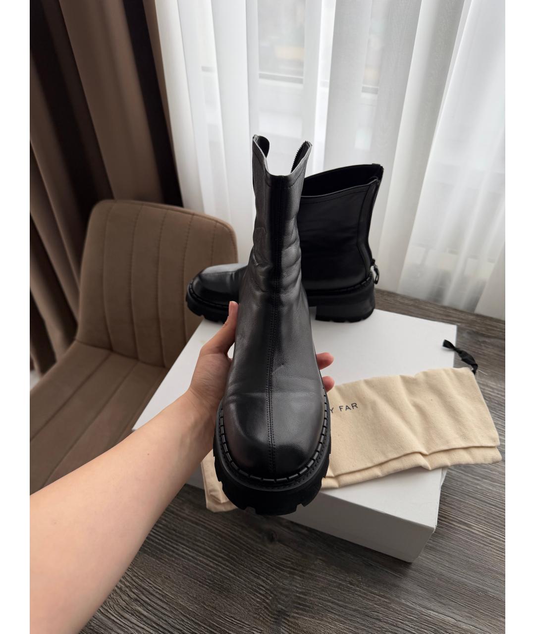 BY FAR Черные кожаные ботинки, фото 3
