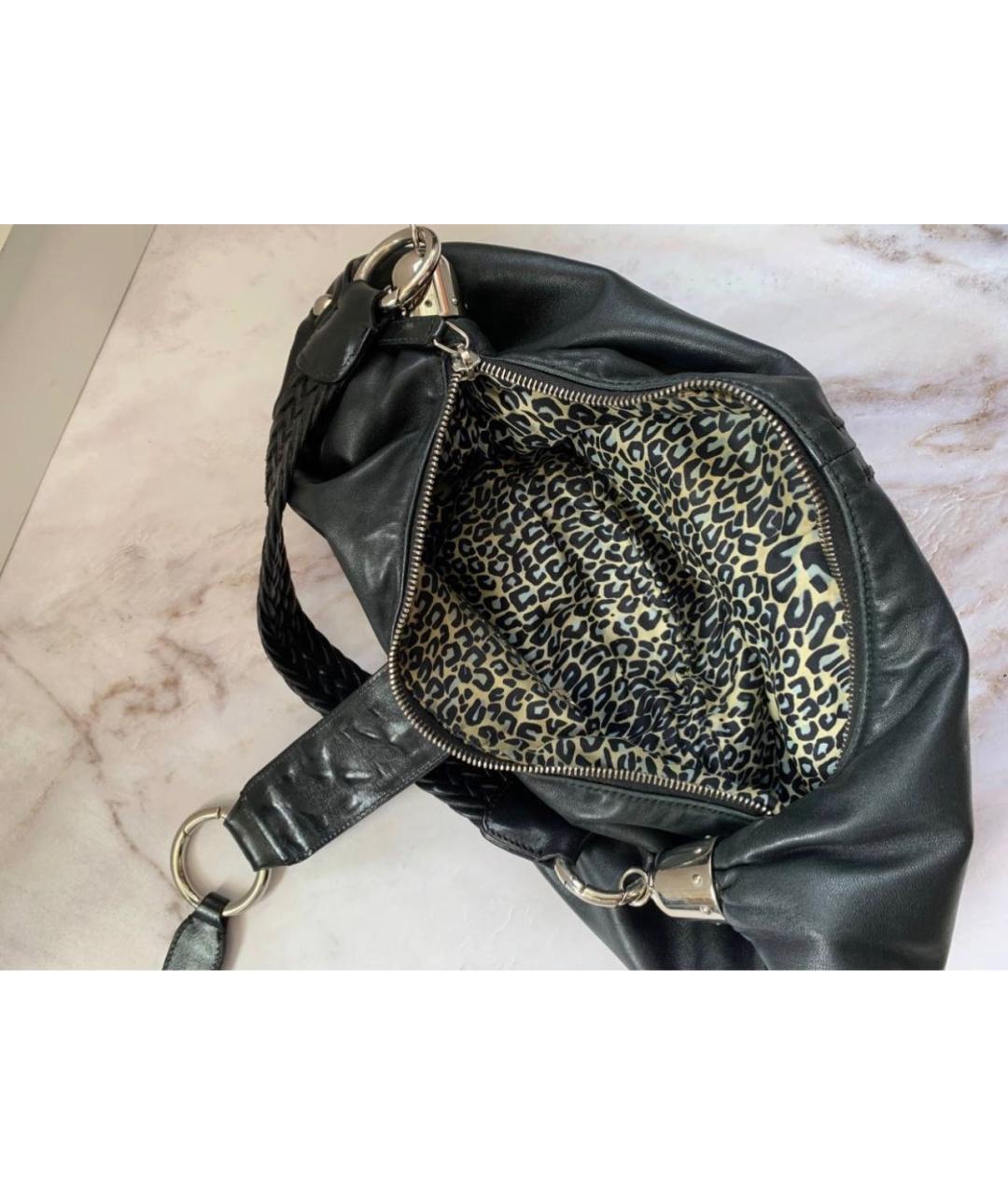 LES COPAINS Черная кожаная сумка через плечо, фото 4
