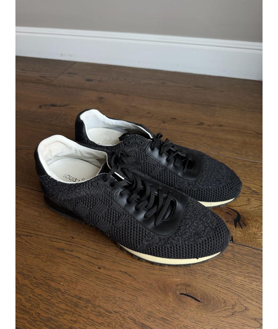 LOUIS VUITTON Темно-синие текстильные низкие кроссовки / кеды, фото 2