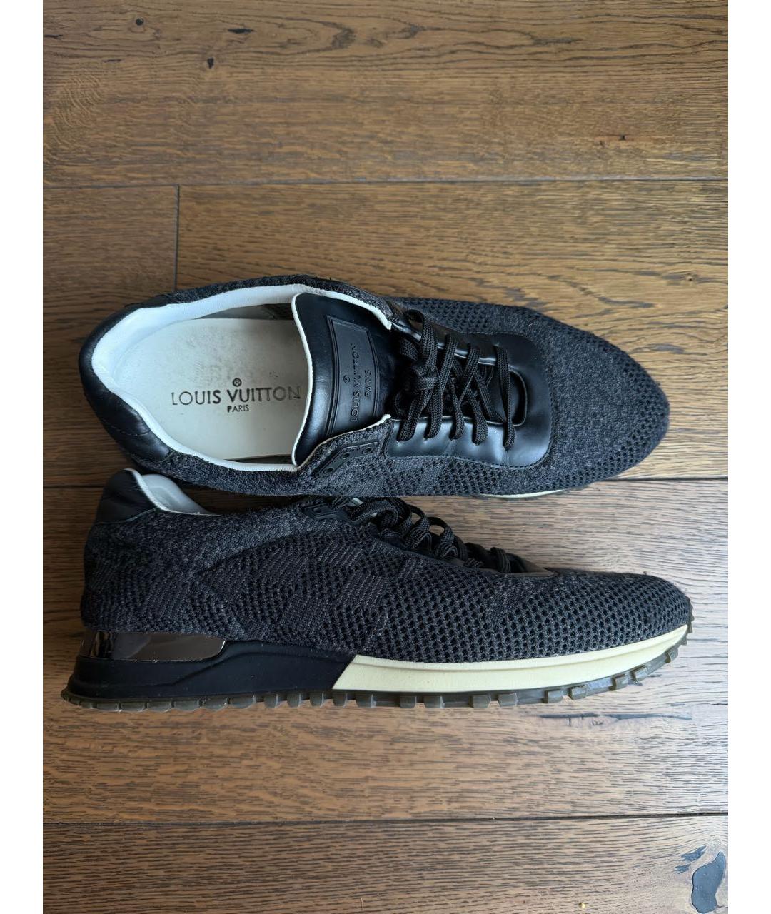 LOUIS VUITTON Темно-синие текстильные низкие кроссовки / кеды, фото 3