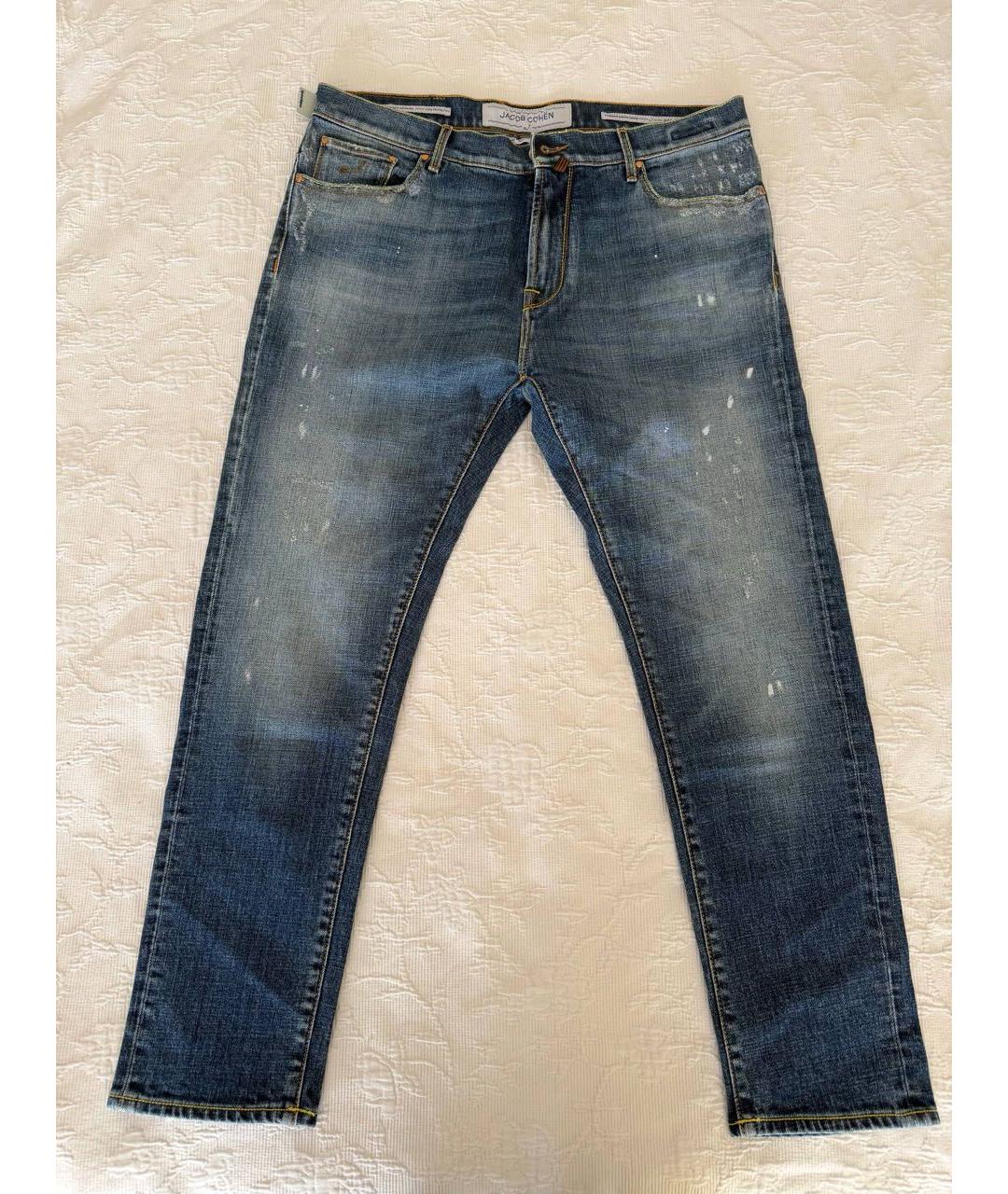 JACOB COHEN Синие хлопковые прямые джинсы, фото 8