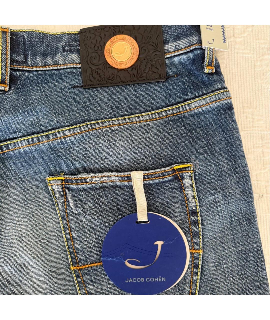 JACOB COHEN Синие хлопковые прямые джинсы, фото 4