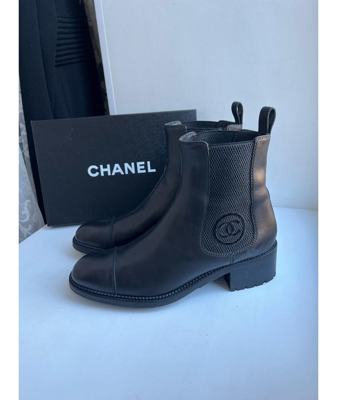 CHANEL Черные кожаные полусапоги, фото 8