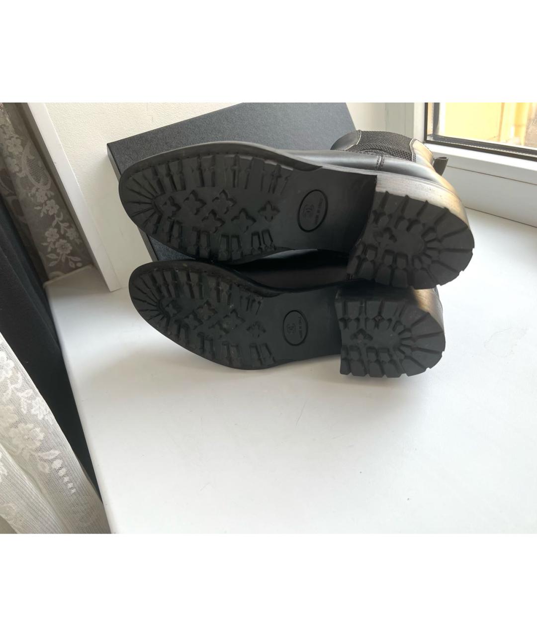 CHANEL Черные кожаные полусапоги, фото 6