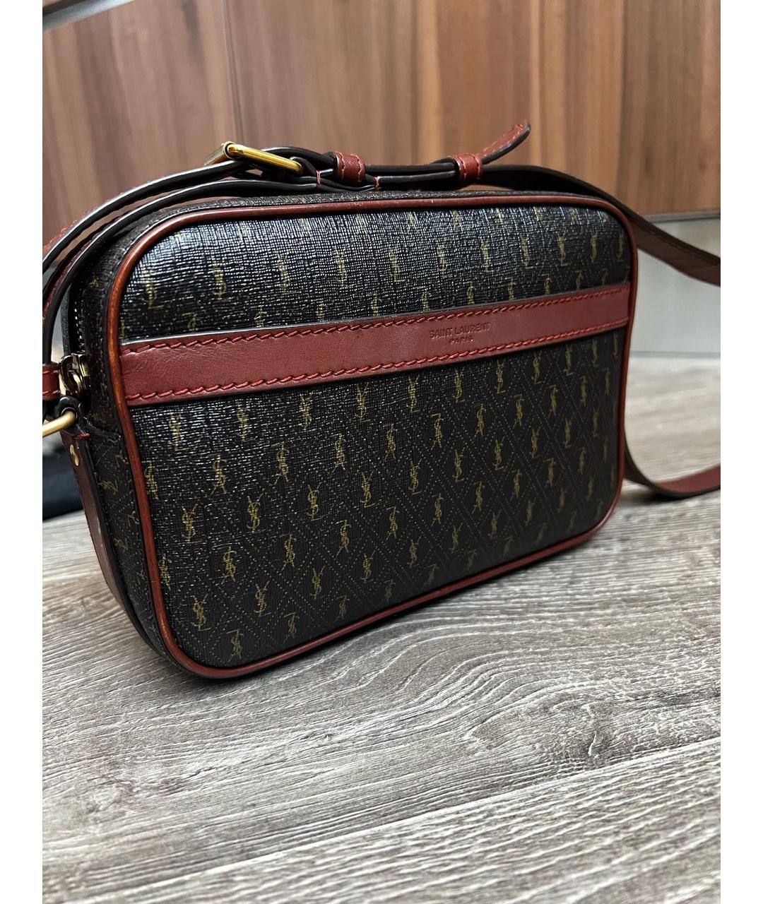 SAINT LAURENT Коричневая сумка через плечо из искусственной кожи, фото 2