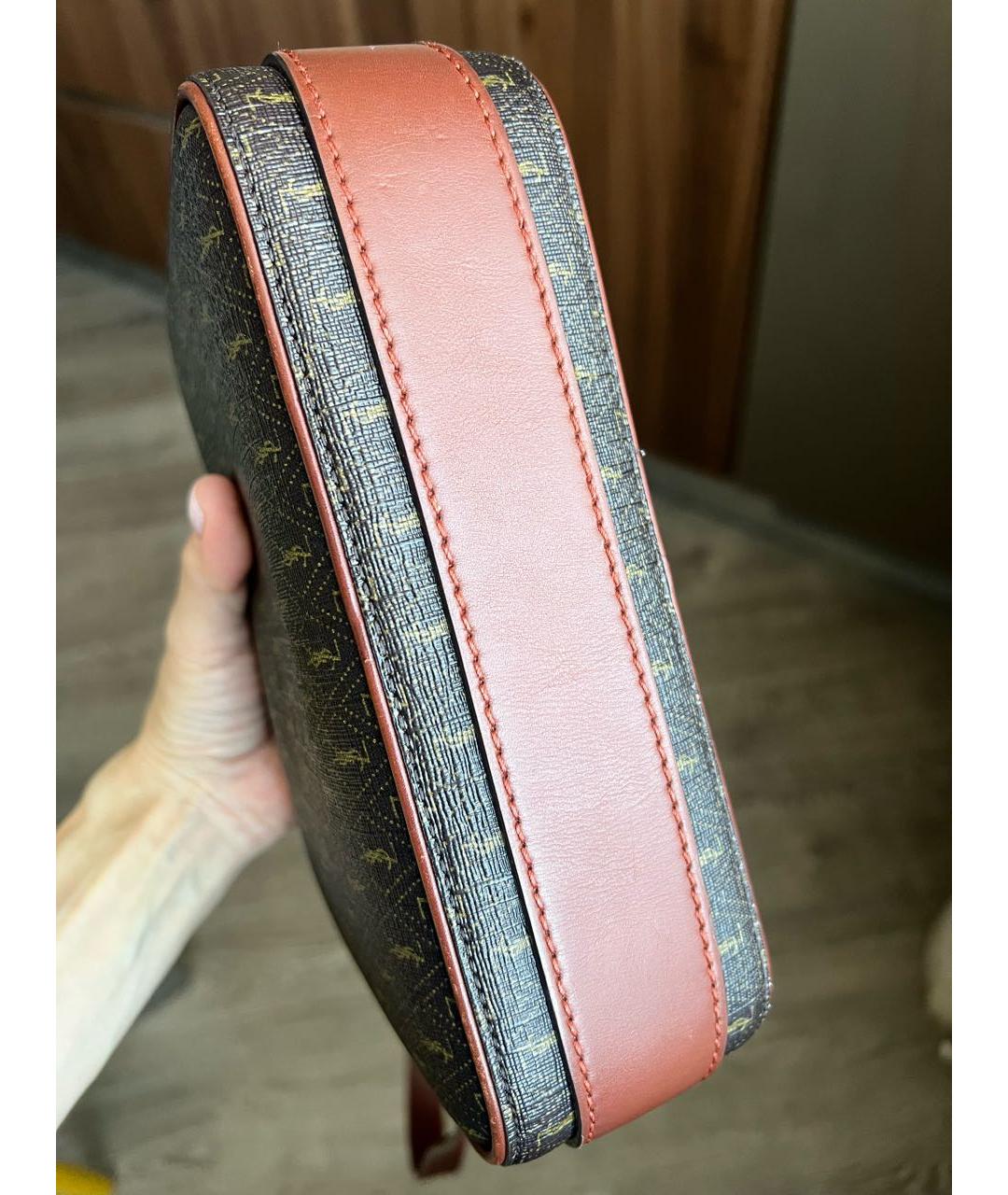 SAINT LAURENT Коричневая сумка через плечо из искусственной кожи, фото 7