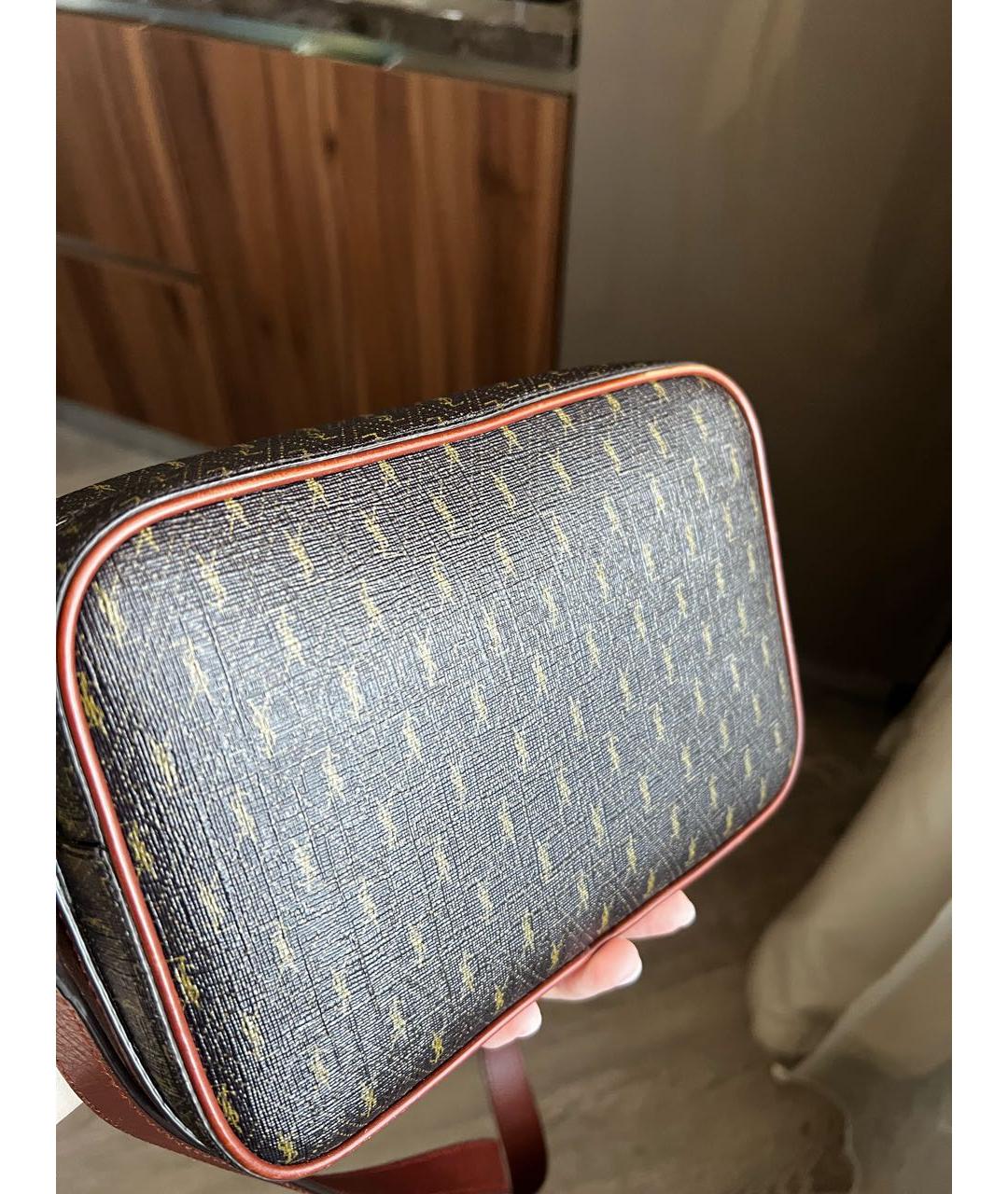 SAINT LAURENT Коричневая сумка через плечо из искусственной кожи, фото 3