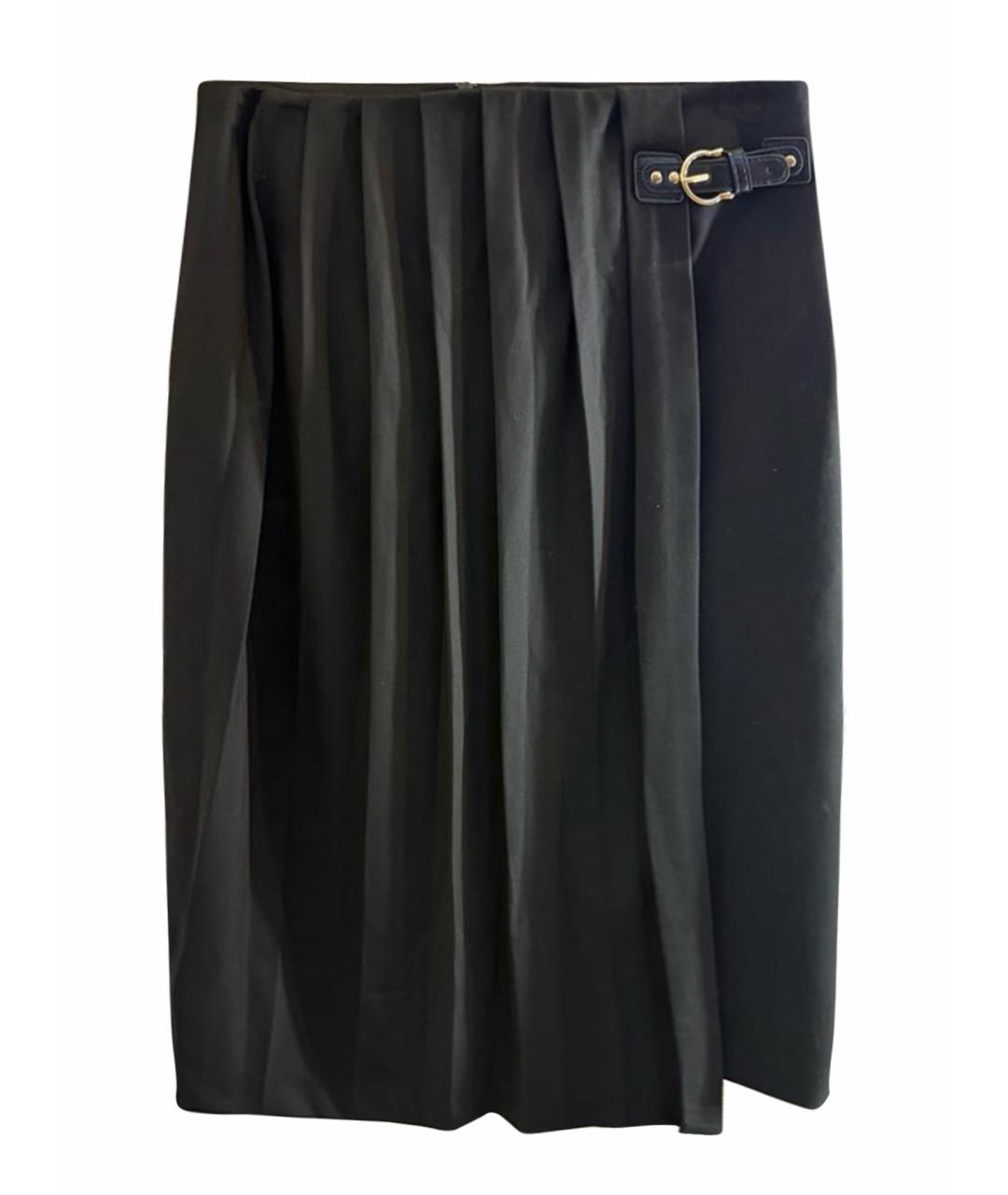 MAJE Черная полиэстеровая юбка миди, фото 5