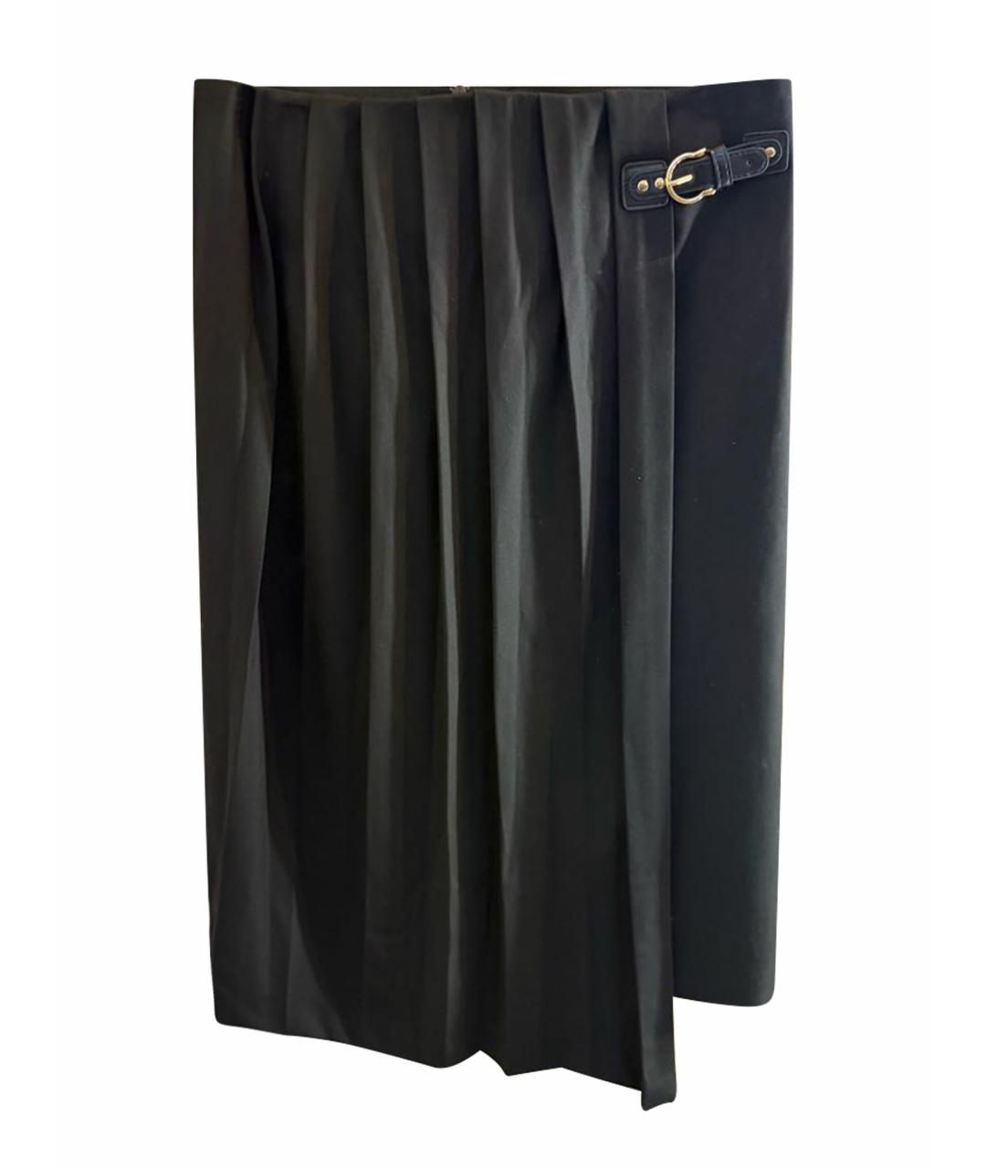 MAJE Черная полиэстеровая юбка миди, фото 1