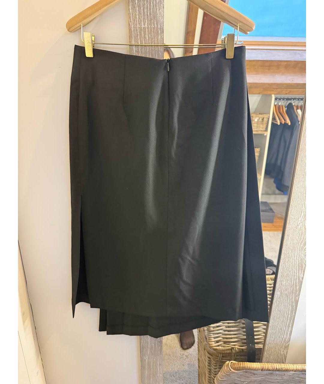 MAJE Черная полиэстеровая юбка миди, фото 2