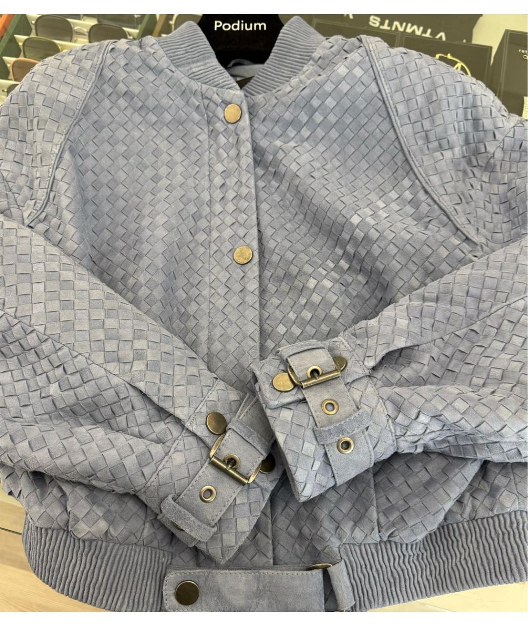 MANOKHI Голубая замшевая куртка, фото 3