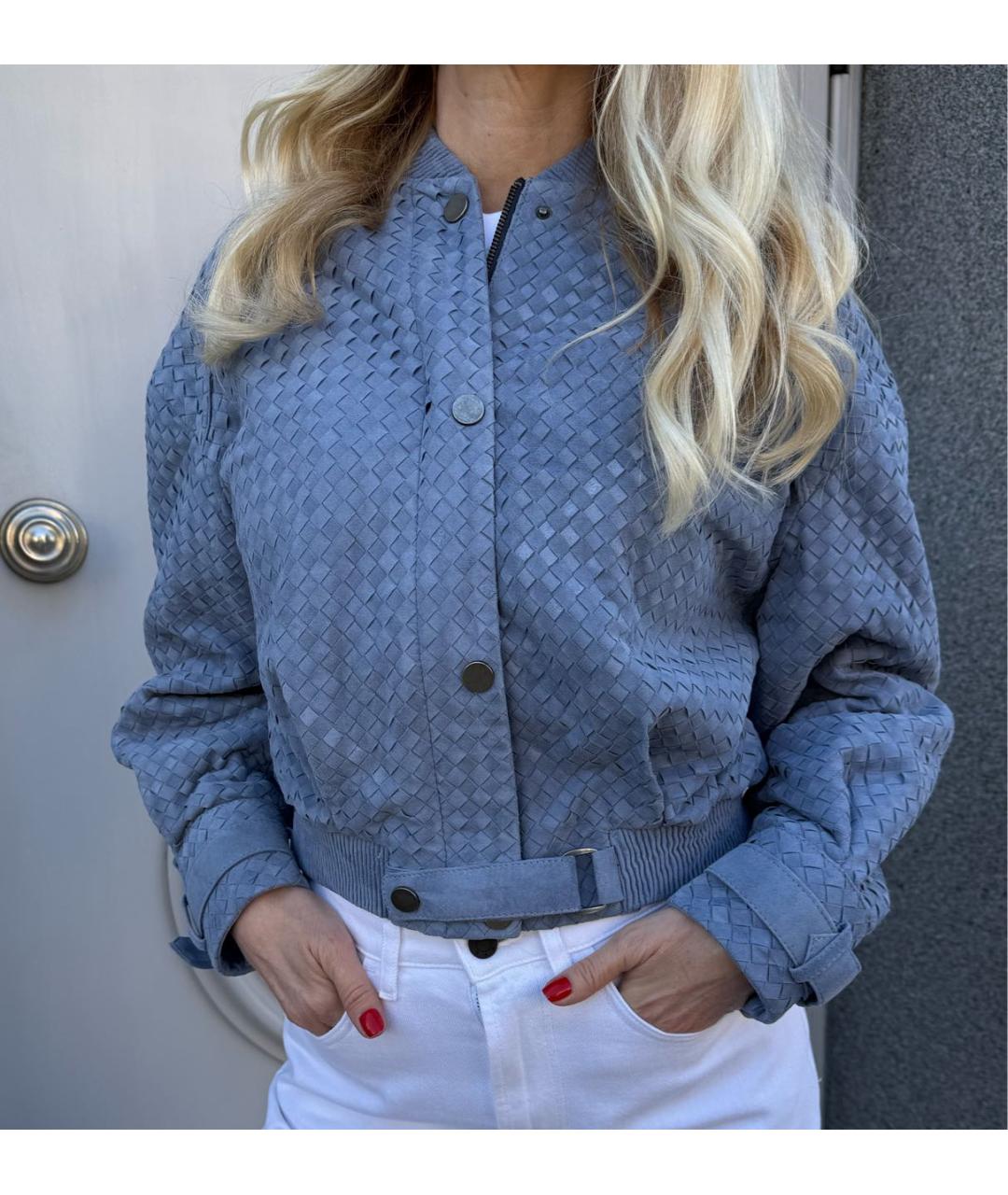 MANOKHI Голубая замшевая куртка, фото 6