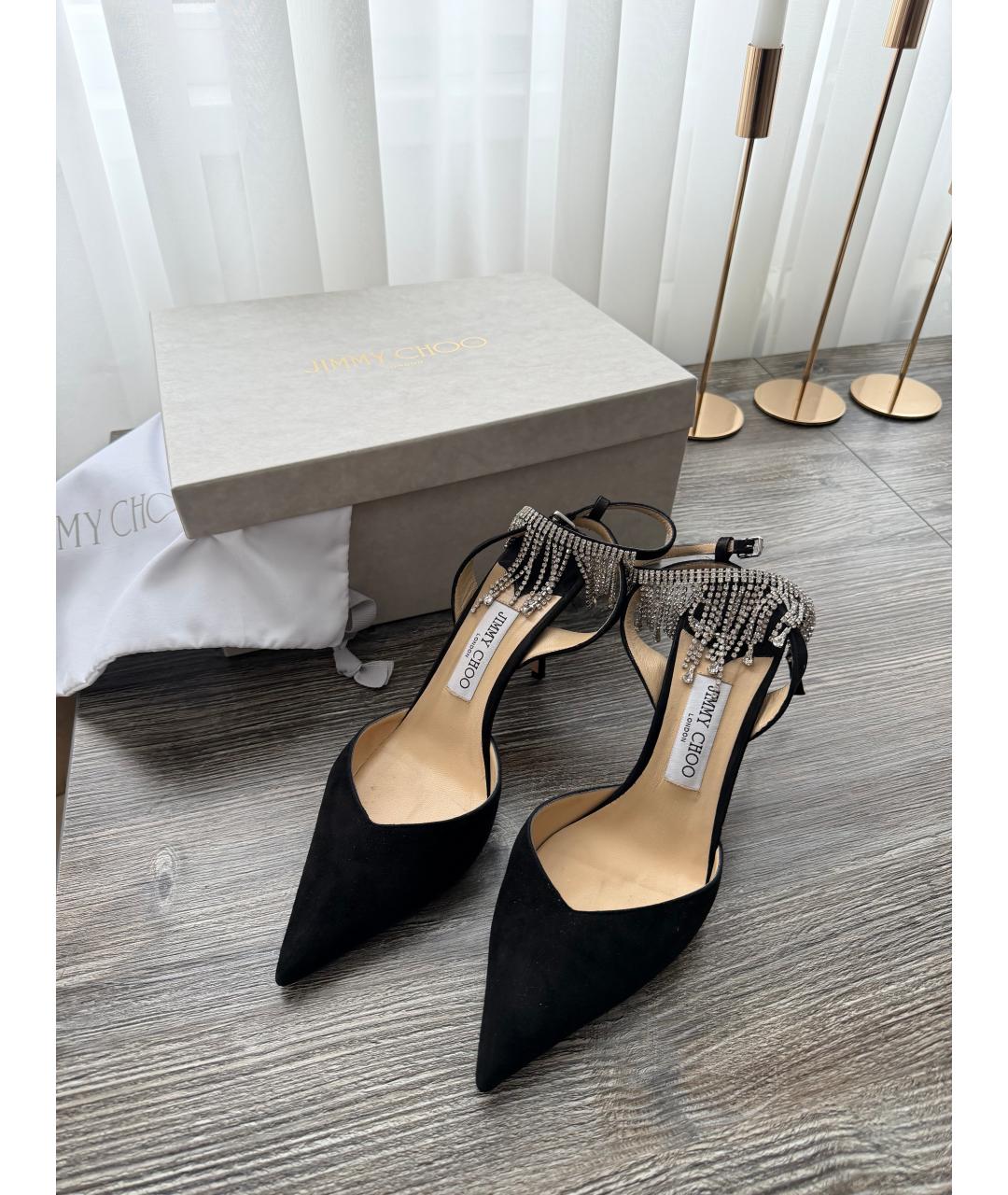 JIMMY CHOO Черные замшевые туфли, фото 4