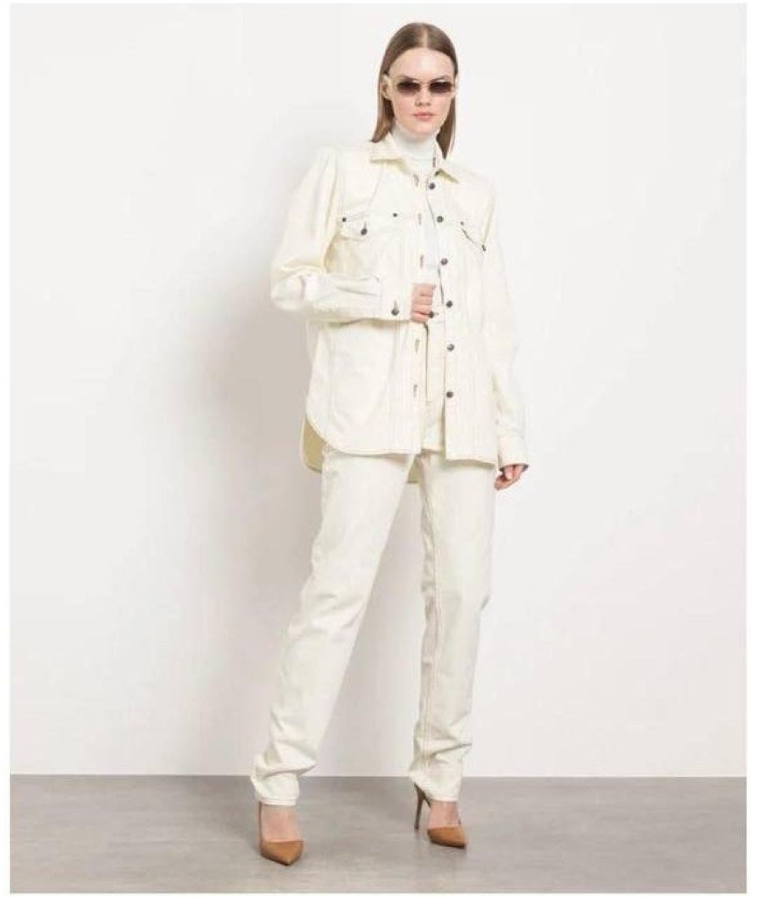 MAGDA BUTRYM Бежевые хлопковые прямые джинсы, фото 4