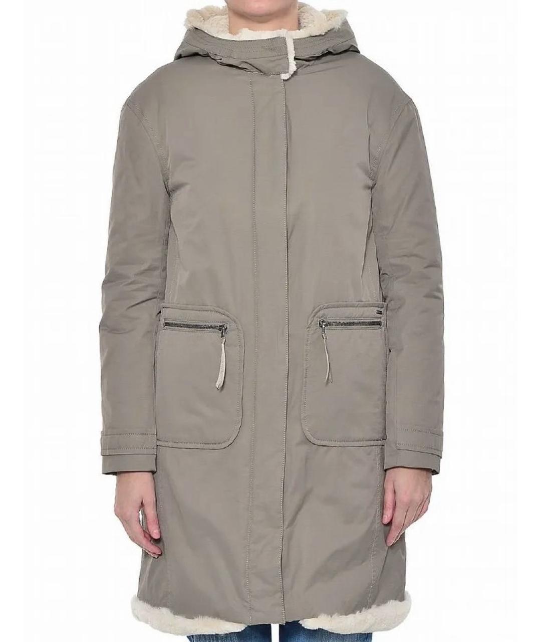 ARMANI JEANS Серая хлопковая парка, фото 3