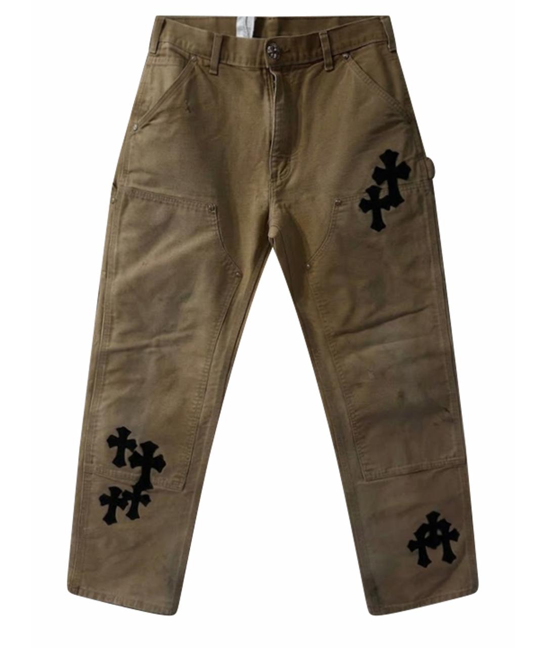 CHROME HEARTS Горчичные прямые джинсы, фото 1