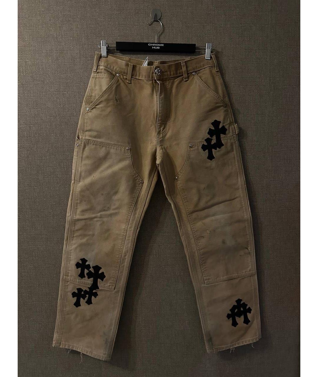 CHROME HEARTS Горчичные прямые джинсы, фото 5