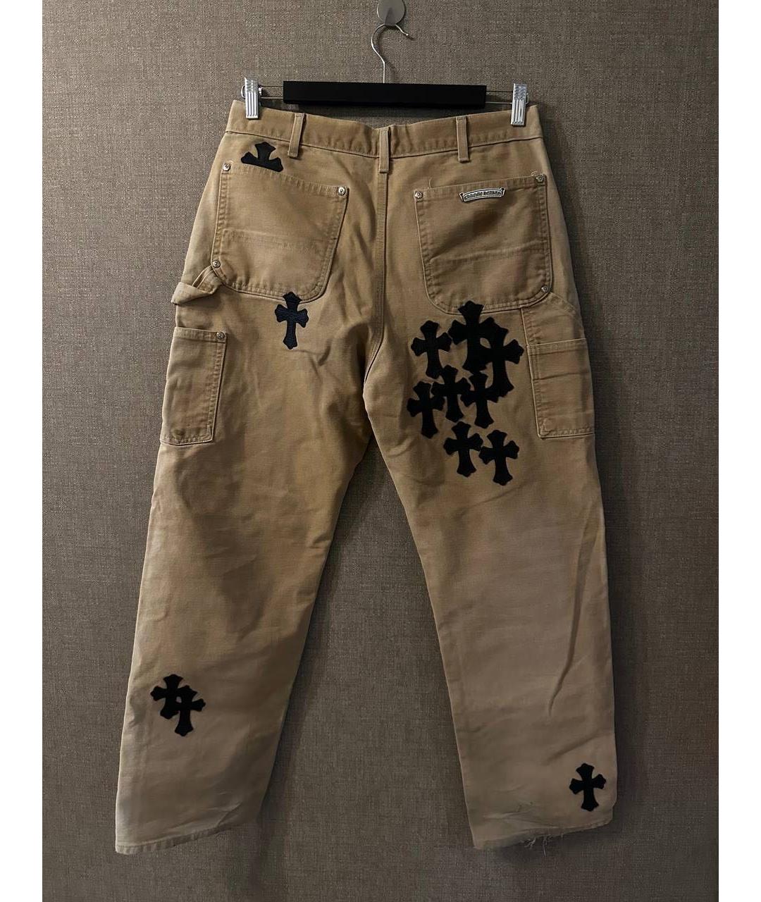 CHROME HEARTS Горчичные прямые джинсы, фото 3