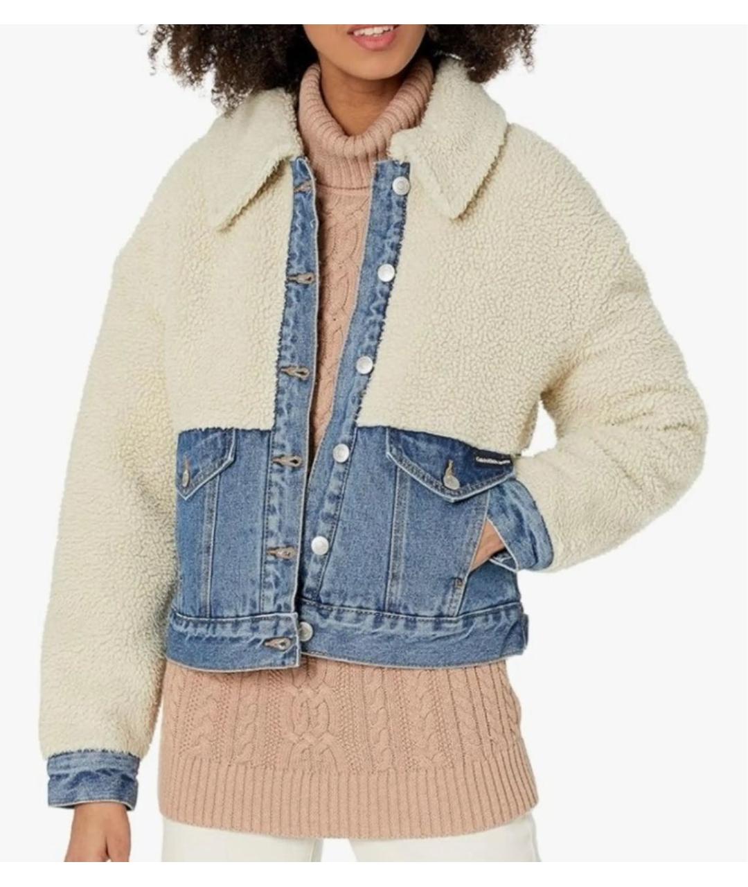 CALVIN KLEIN Бежевая деним куртка, фото 6