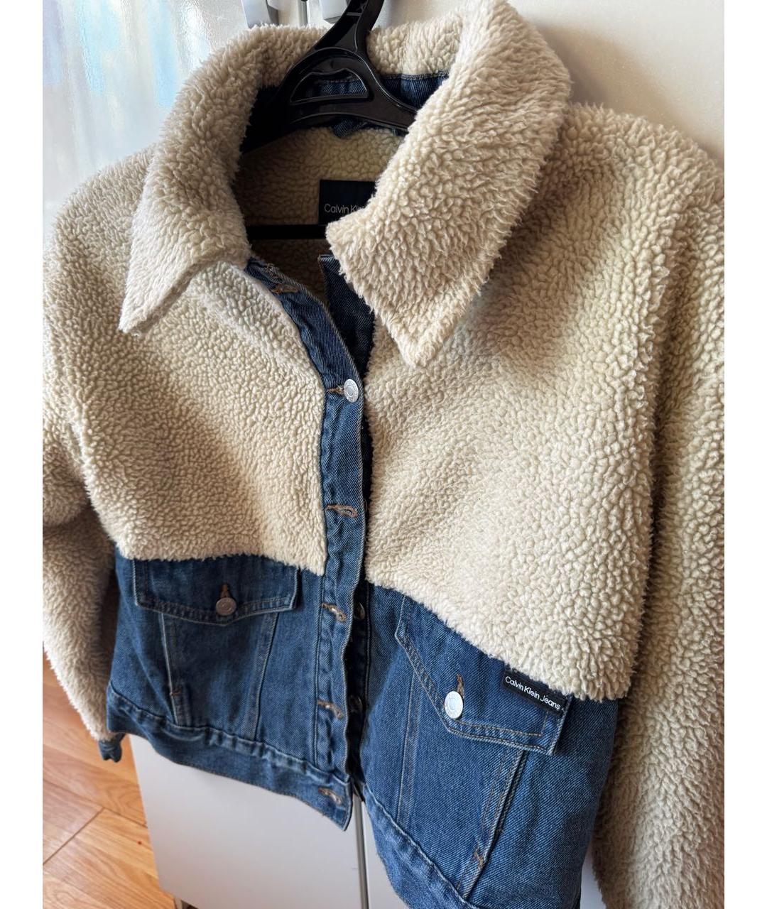 CALVIN KLEIN Бежевая деним куртка, фото 4