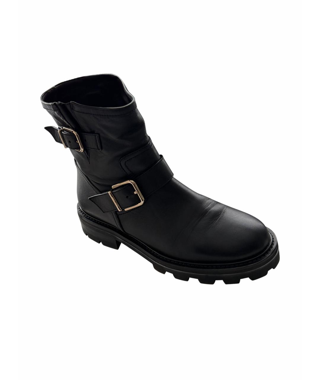 JIMMY CHOO Черные кожаные ботинки, фото 5