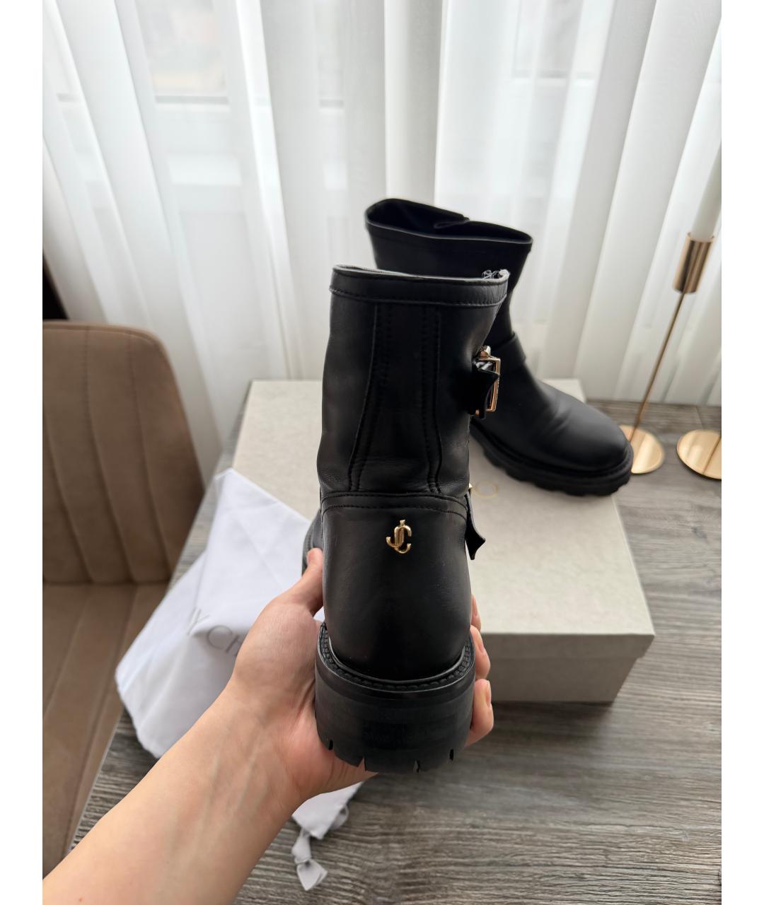 JIMMY CHOO Черные кожаные ботинки, фото 3