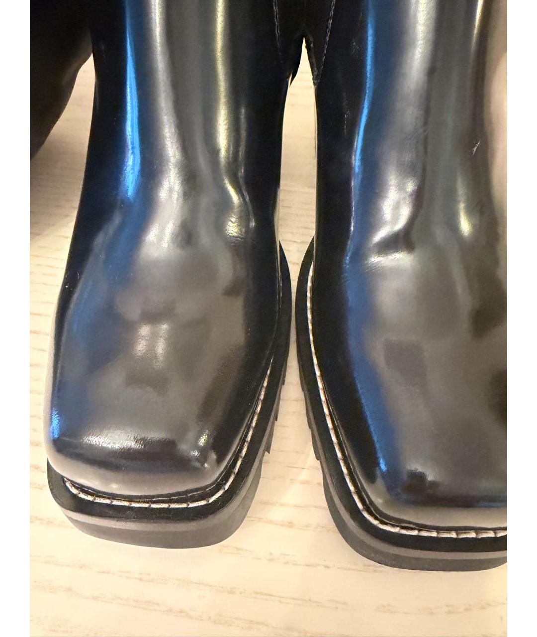 LOUIS VUITTON Черные кожаные ботфорты, фото 3