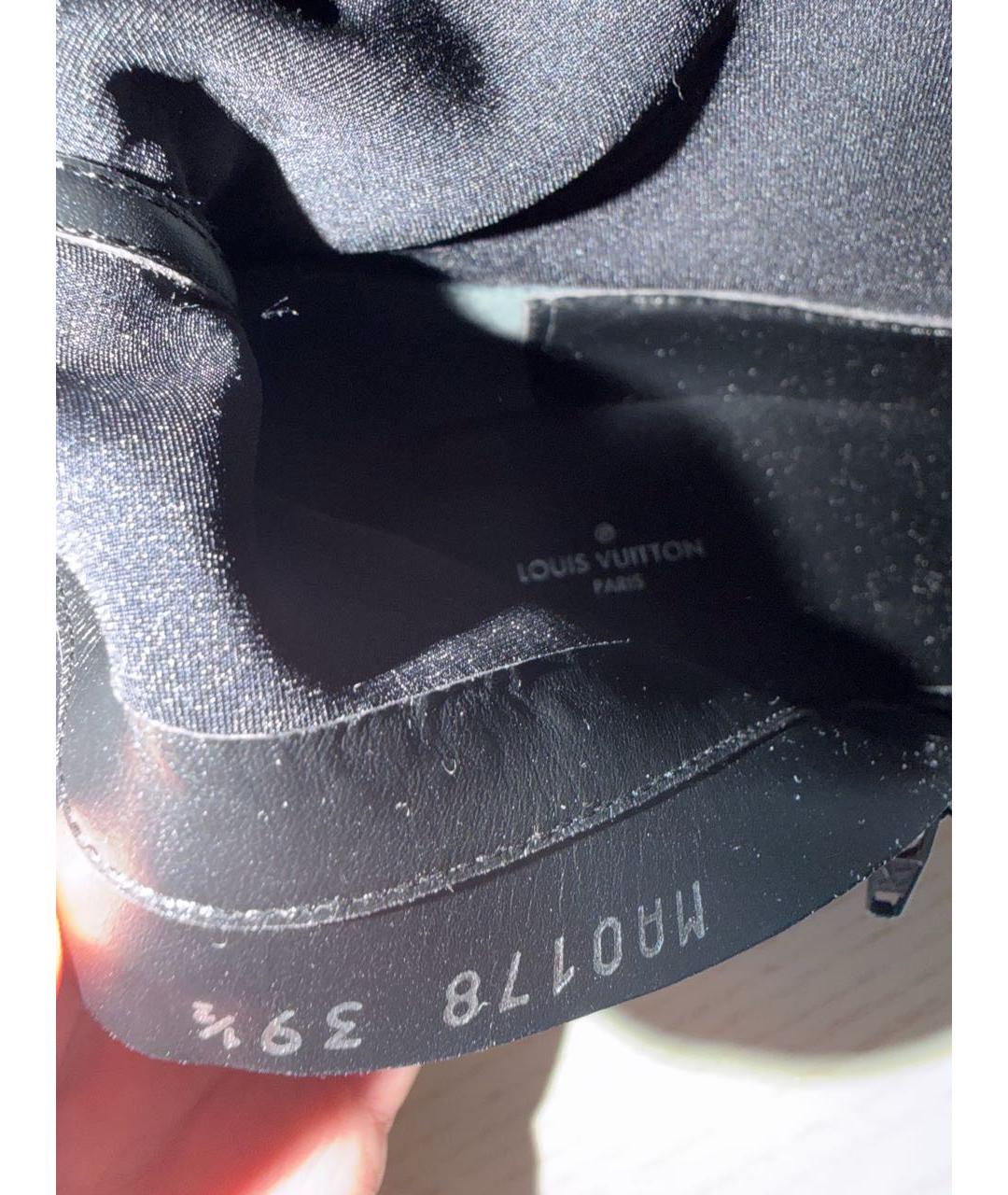 LOUIS VUITTON Черные кожаные ботфорты, фото 6