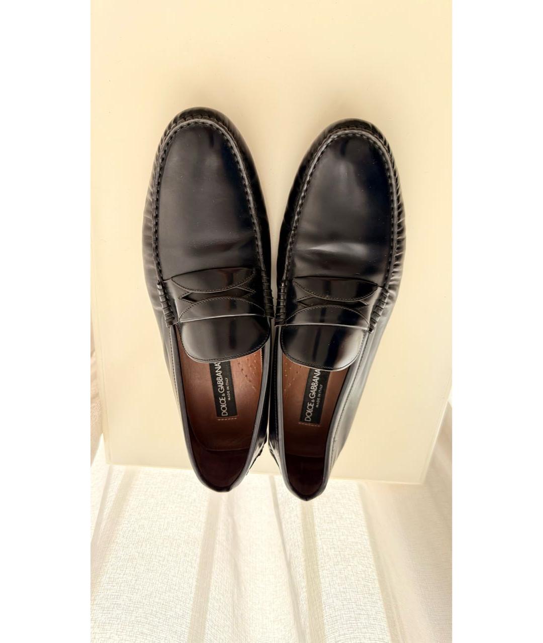 DOLCE&GABBANA Черные кожаные мокасины, фото 3