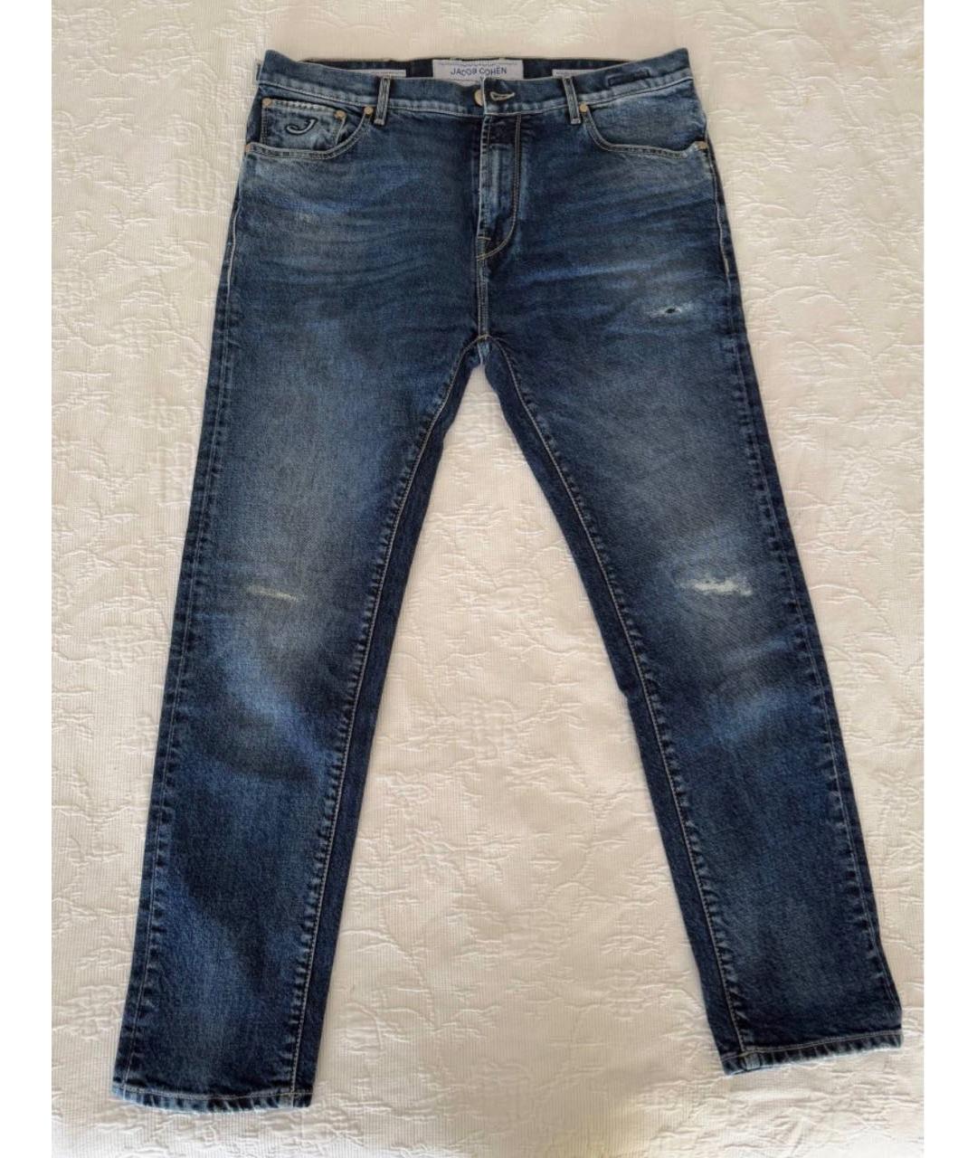 JACOB COHEN Синие хлопковые прямые джинсы, фото 7