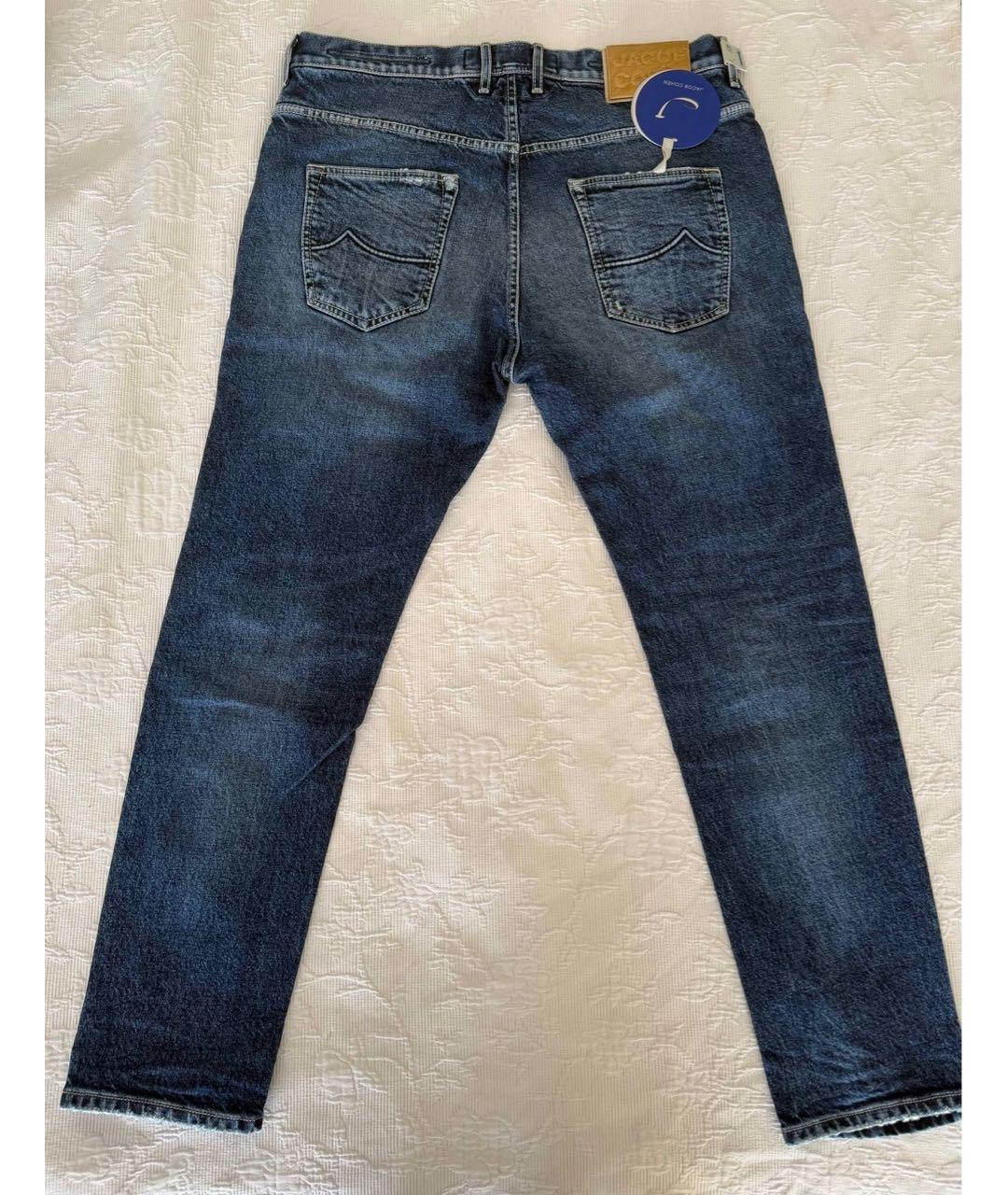 JACOB COHEN Синие хлопковые прямые джинсы, фото 2