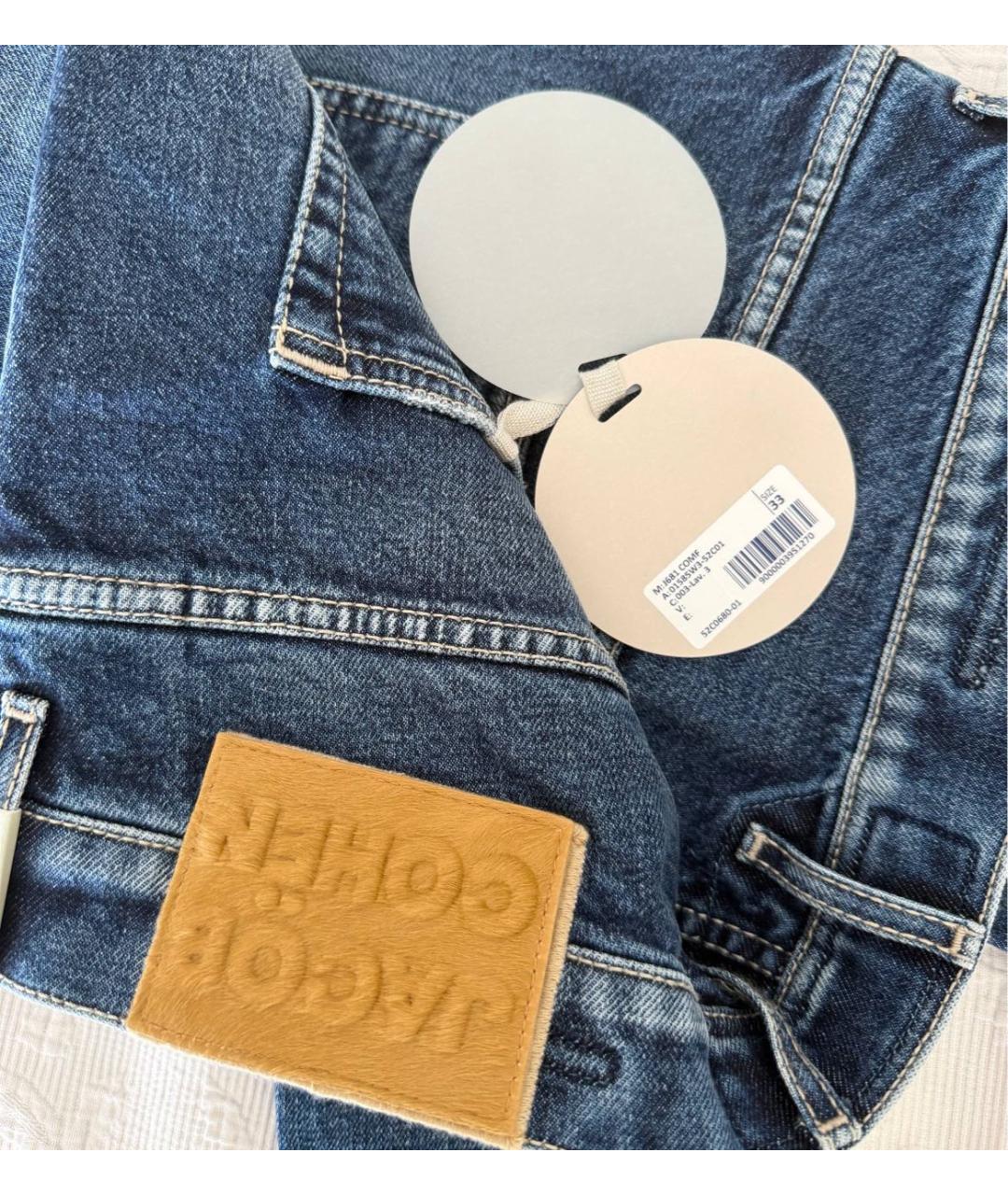 JACOB COHEN Синие хлопковые прямые джинсы, фото 4