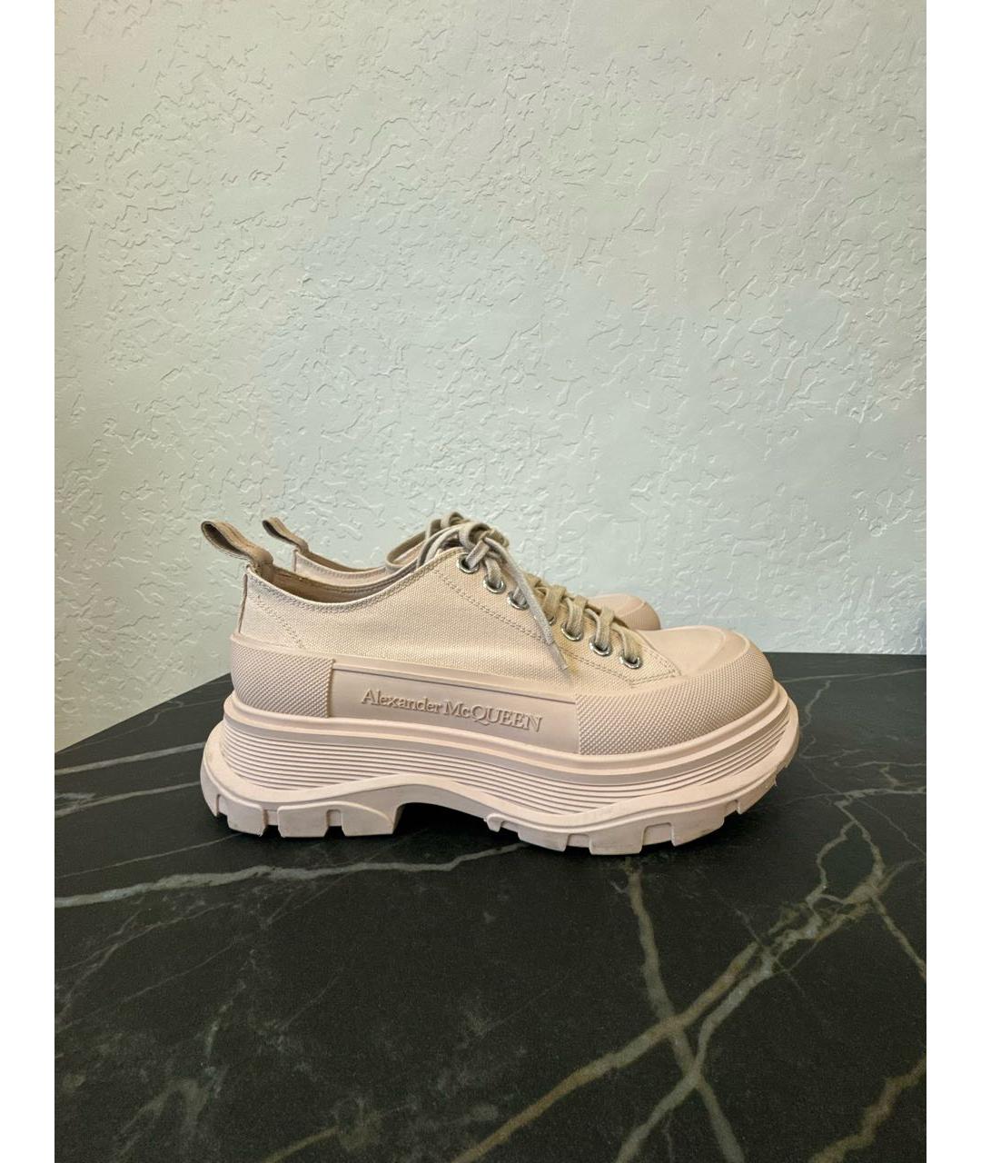 ALEXANDER MCQUEEN Розовые текстильные кеды, фото 9