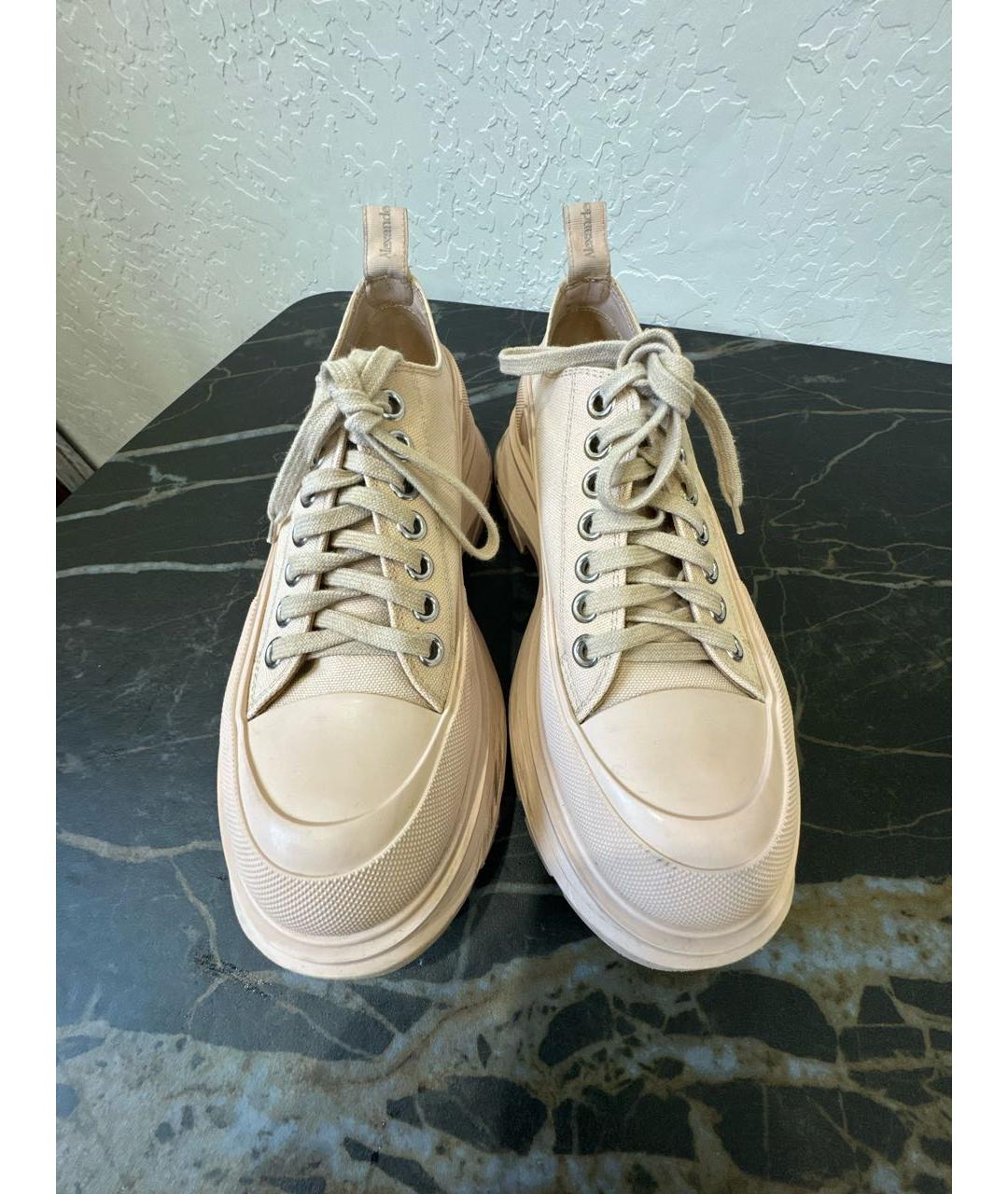 ALEXANDER MCQUEEN Розовые текстильные кеды, фото 2