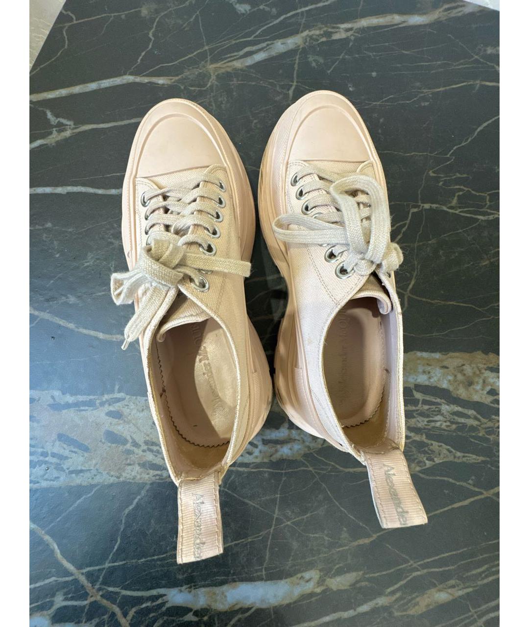 ALEXANDER MCQUEEN Розовые текстильные кеды, фото 3