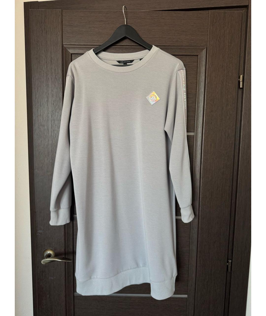 ARMANI EXCHANGE Серое полиэстеровое повседневное платье, фото 5