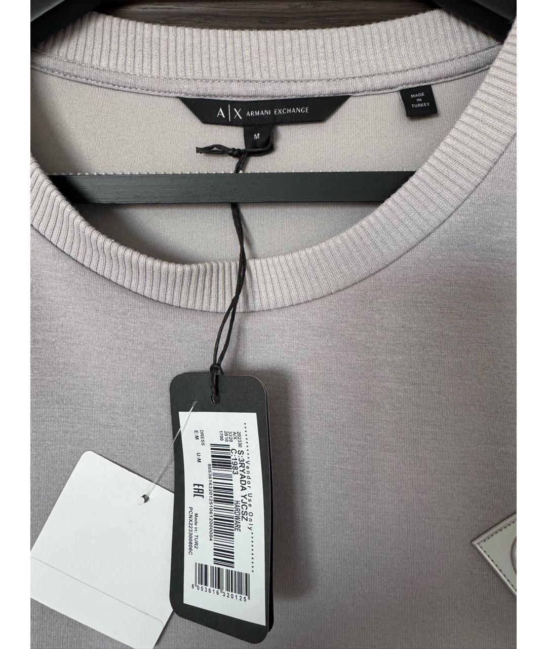 ARMANI EXCHANGE Серое полиэстеровое повседневное платье, фото 3