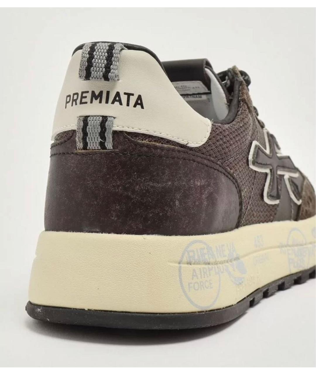 PREMIATA Коричневые замшевые низкие кроссовки / кеды, фото 3