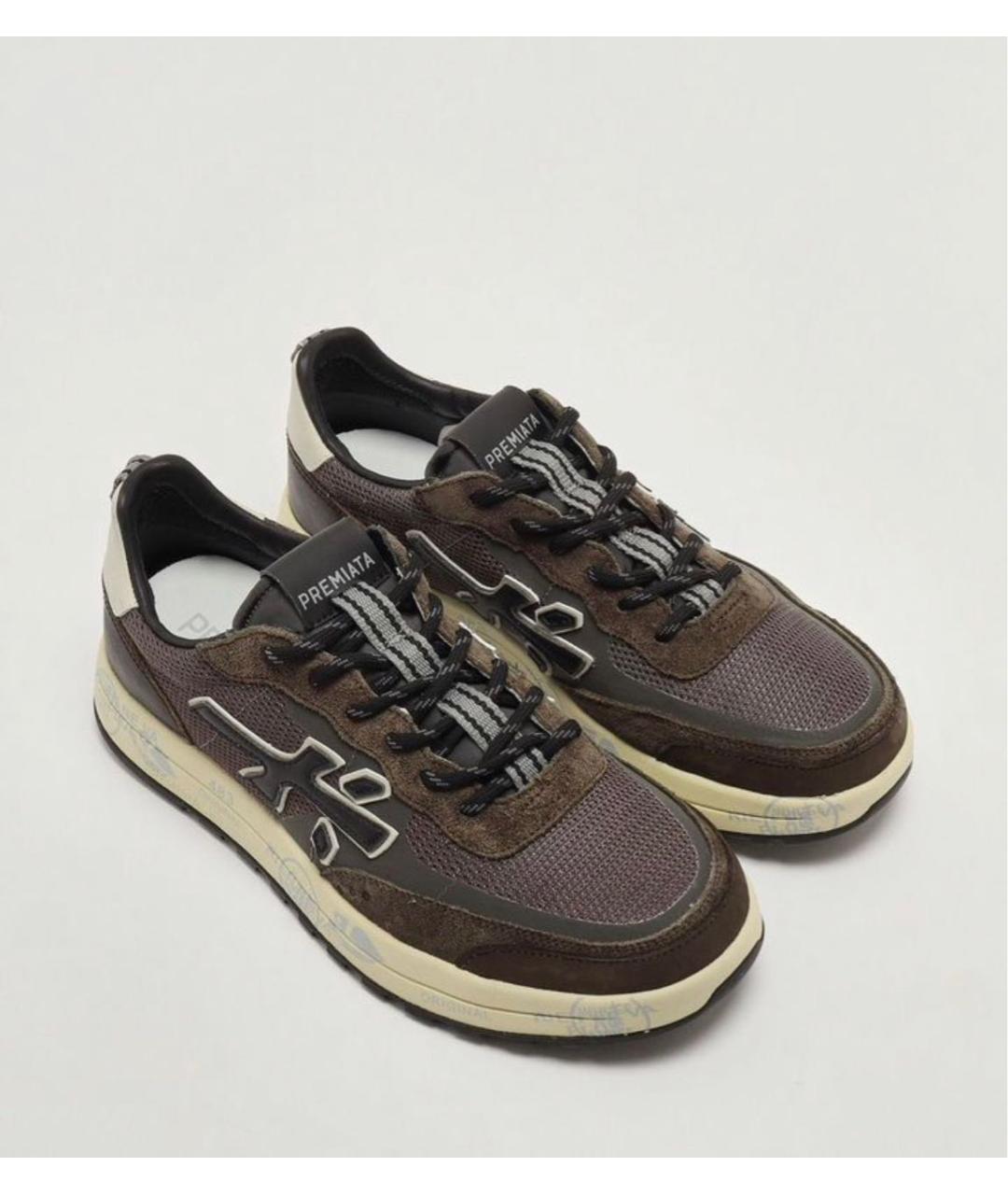 PREMIATA Коричневые замшевые низкие кроссовки / кеды, фото 2