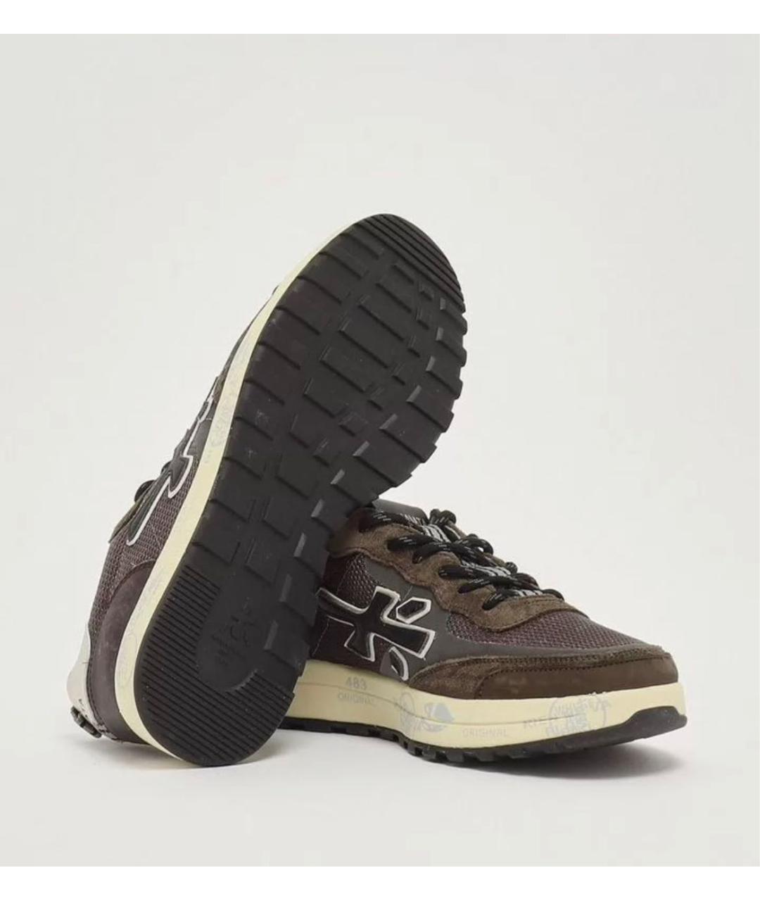 PREMIATA Коричневые замшевые низкие кроссовки / кеды, фото 4