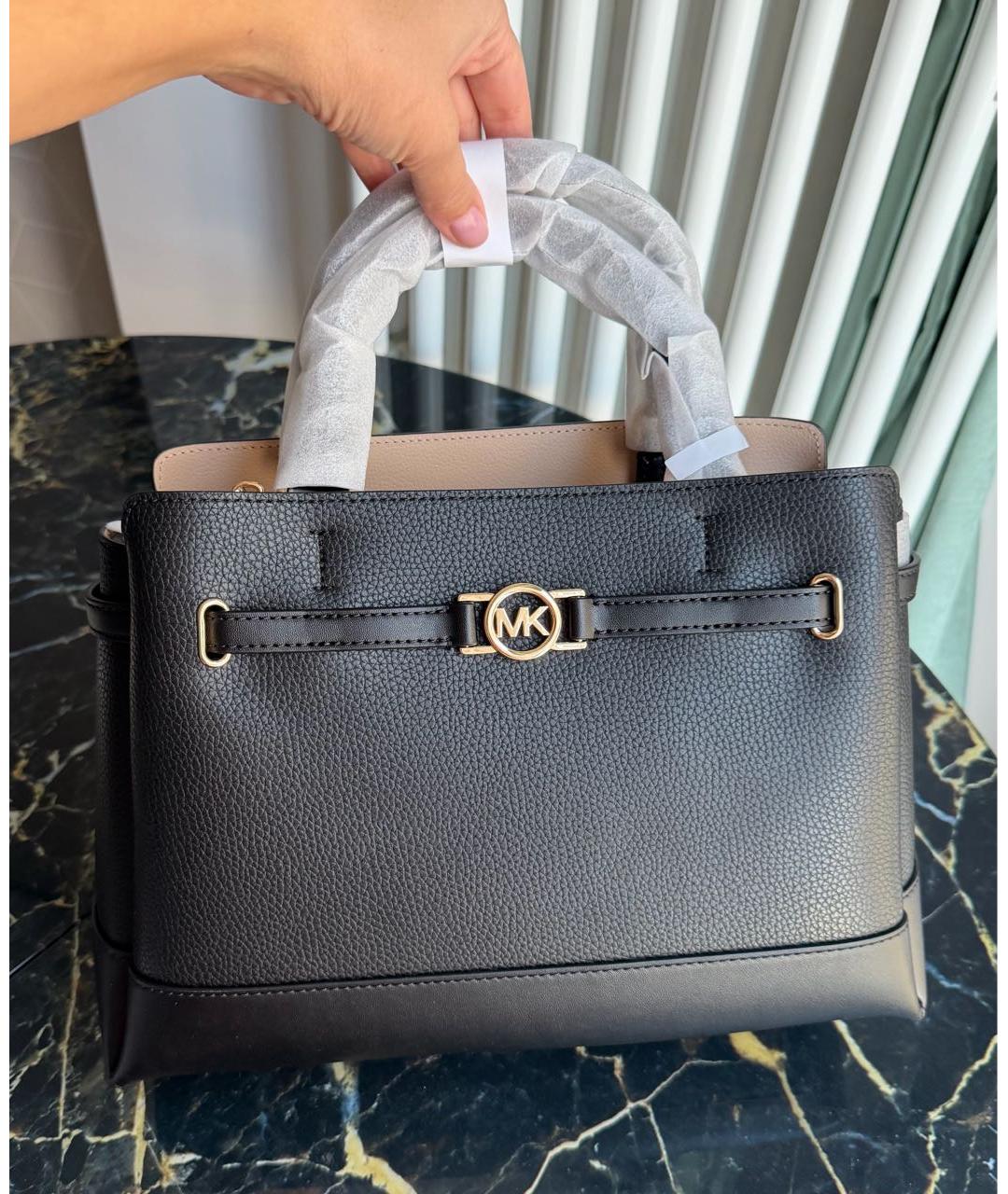 MICHAEL KORS Черная кожаная сумка с короткими ручками, фото 2