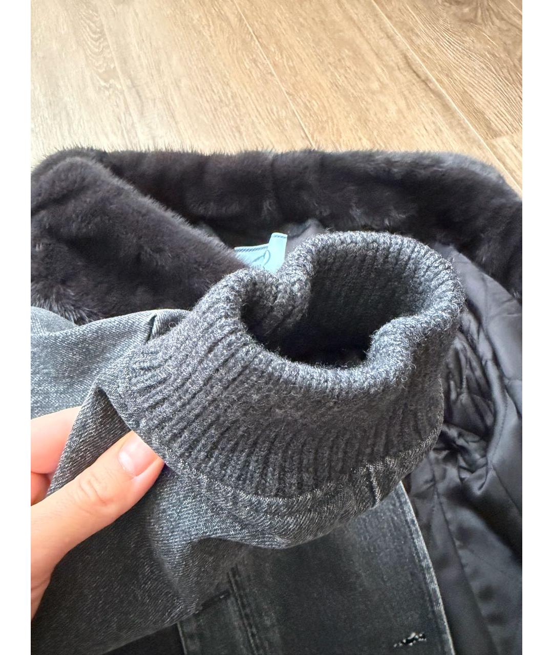 PRADA Антрацитовая меховая куртка, фото 7