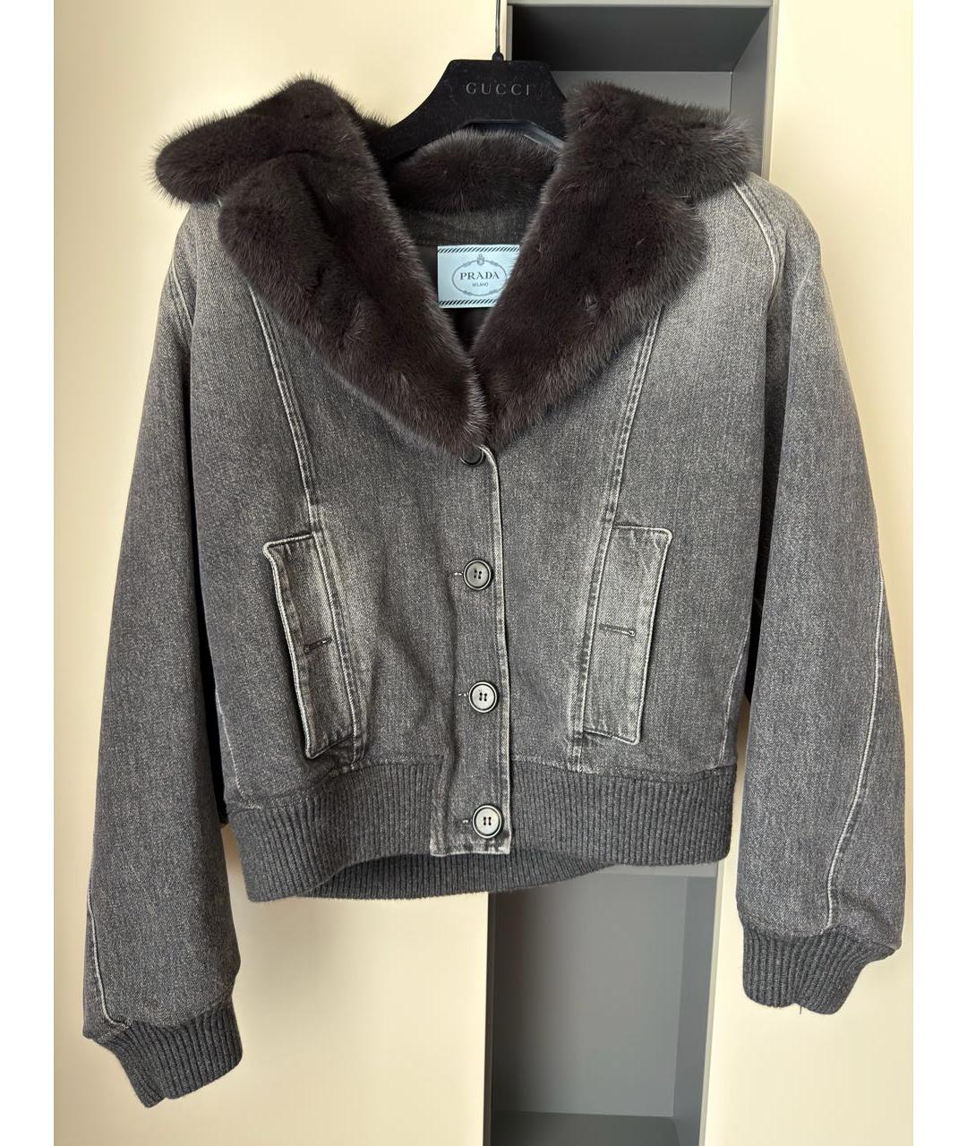 PRADA Антрацитовая меховая куртка, фото 9